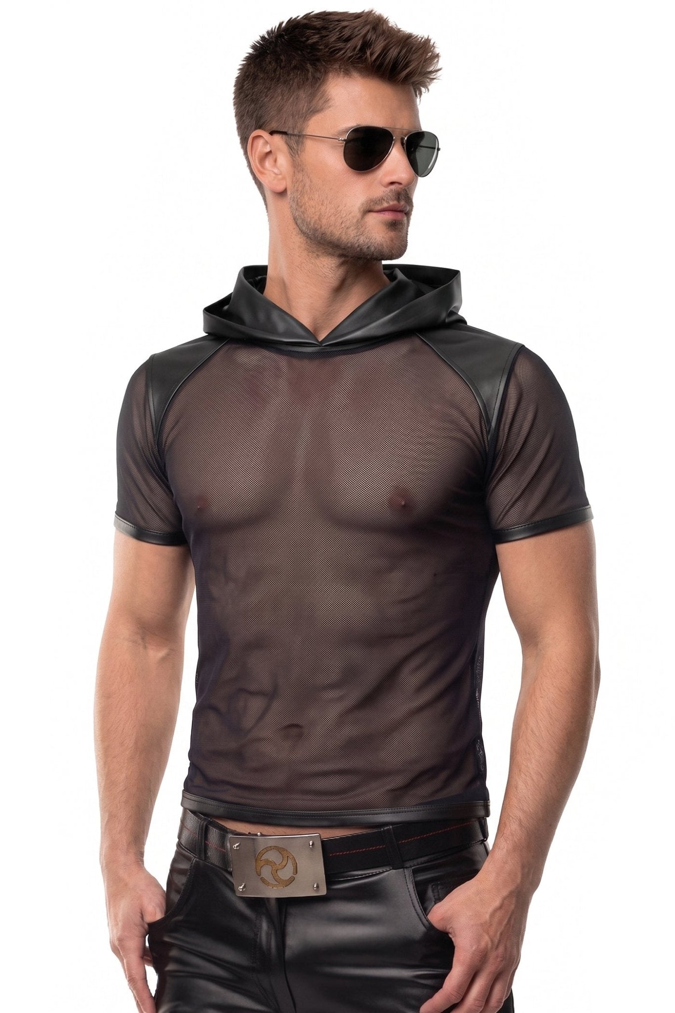 Herren Kapuzen T-Shirt ADGuido001 schwarz - 2XL - Regnes Fetish Planet - Shop Deutschland Noodosz