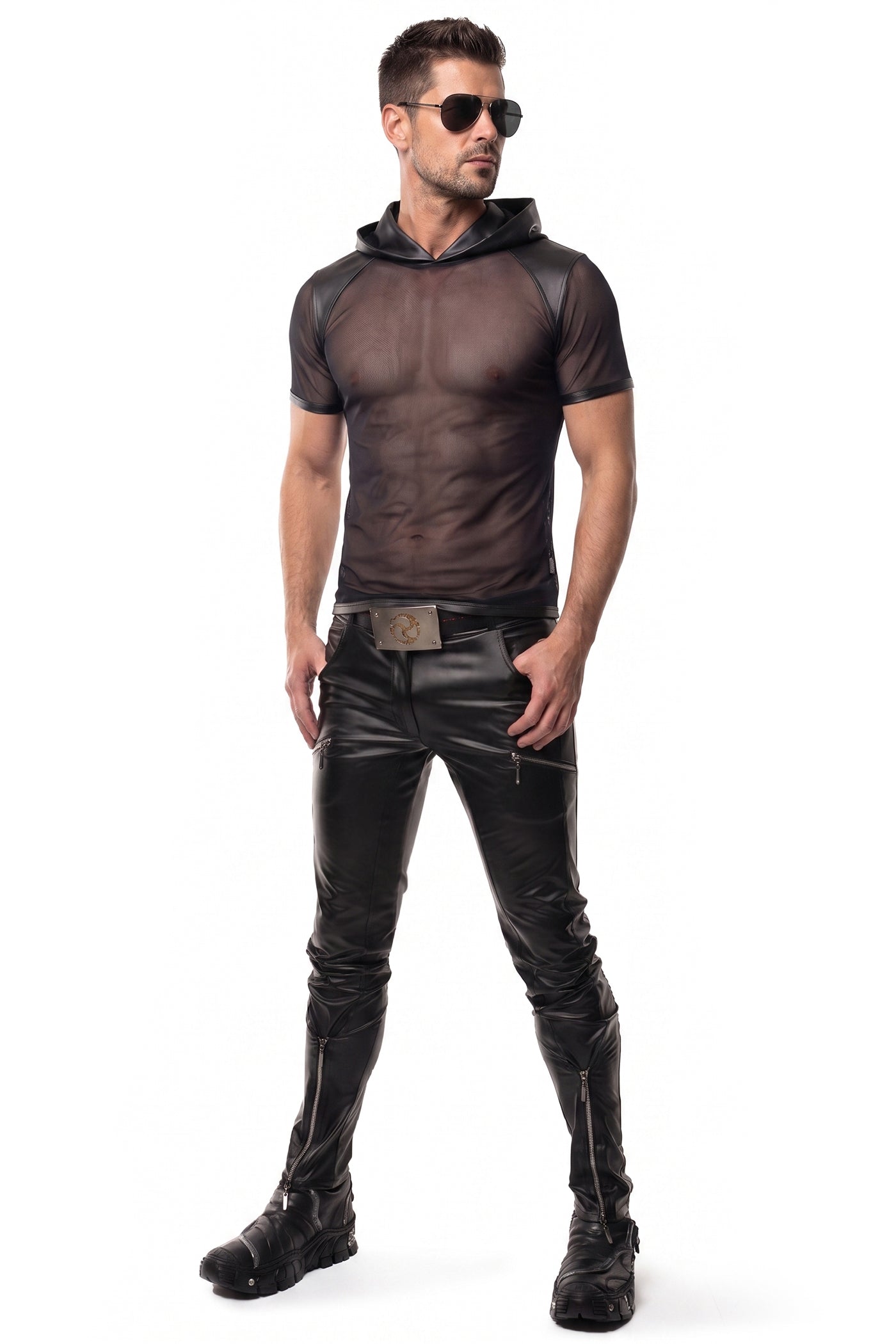 Herren Kapuzen T-Shirt ADGuido001 schwarz - 2XL