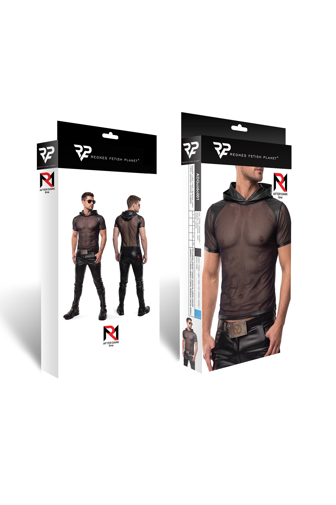 Herren Kapuzen T-Shirt ADGuido001 schwarz - 2XL