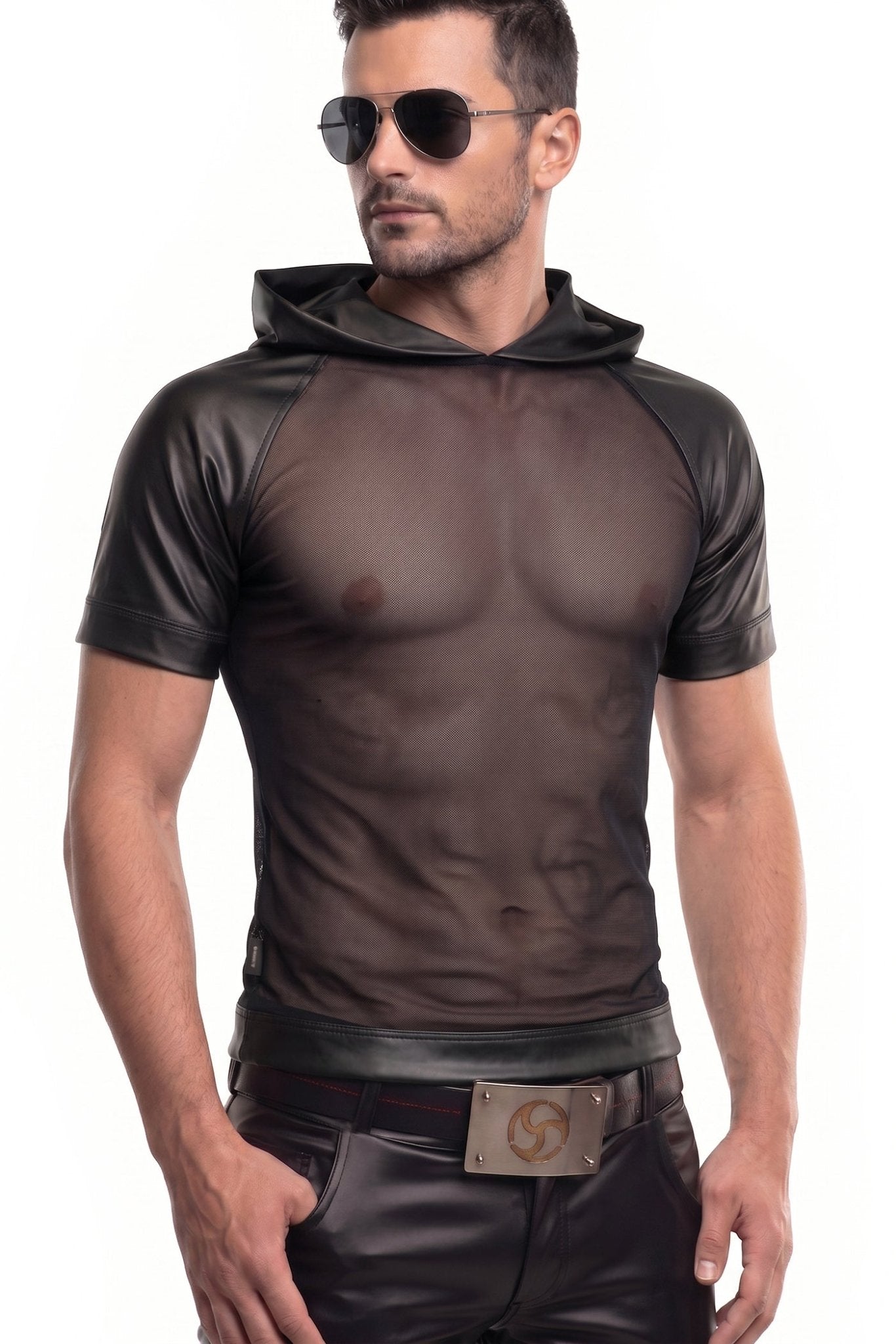 Herren Kapuzen T-Shirt ADMagnus001 schwarz - 2XL - Regnes Fetish Planet - Shop Deutschland Noodosz