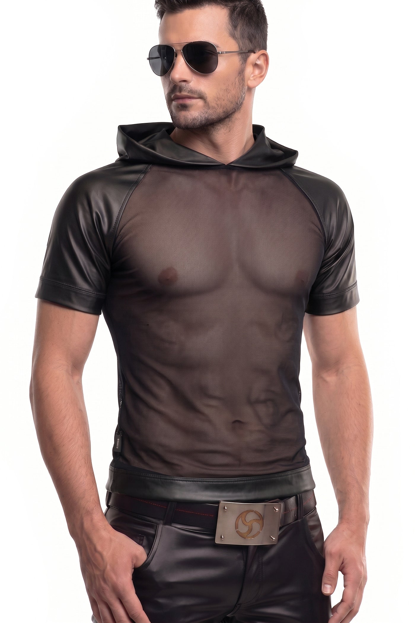 Herren Kapuzen T-Shirt ADMagnus001 schwarz - 2XL