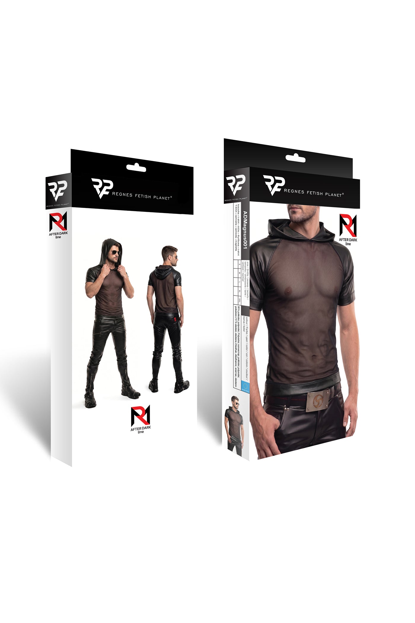 Herren Kapuzen T-Shirt ADMagnus001 schwarz - 2XL