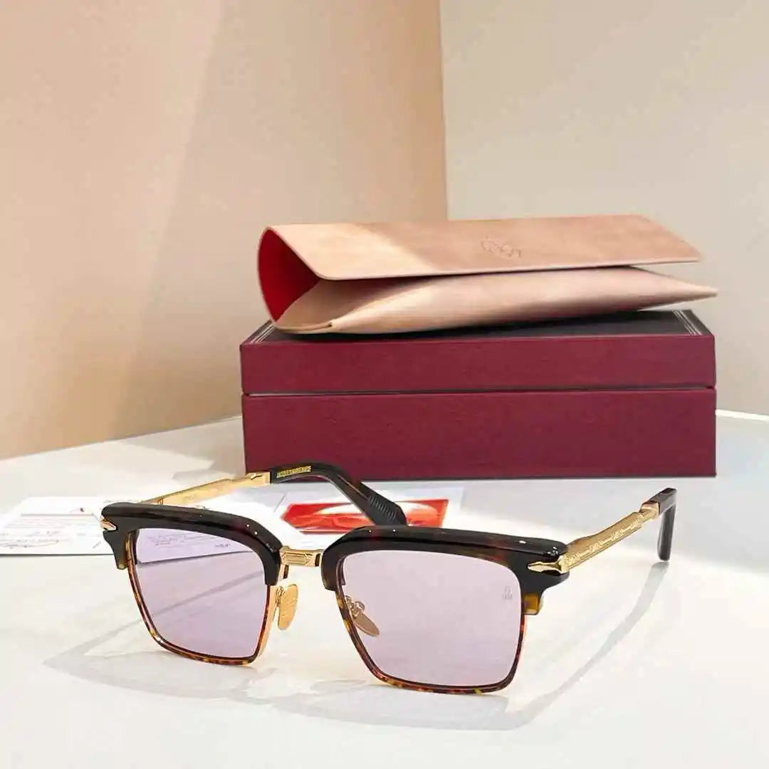 jacques marie mage ALIN vintage half rim sunglasses alloy acetate retro style