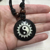 AUM OM Ohm Hindu Buddhist Hinduism Yoga Pendant Necklace - Lucky Charm made of Yak Bone
