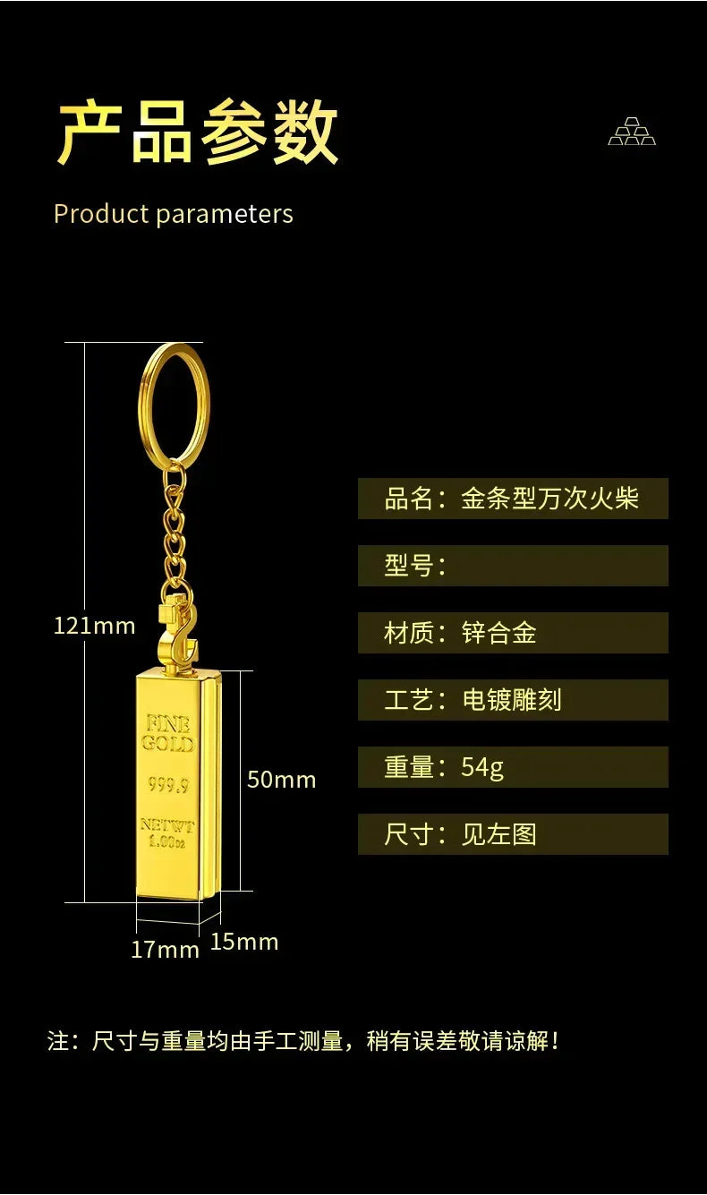 Goldbarren-Feuerzeug – Winddicht & Stylisch