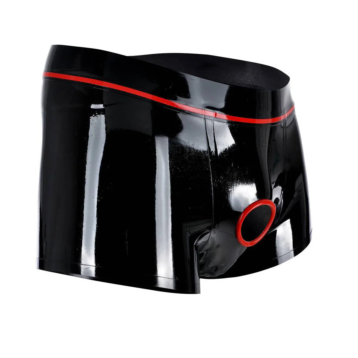 Black Men’s Latex Boxers mit Frontöffnung – Fetish Gummi Unterwäsche