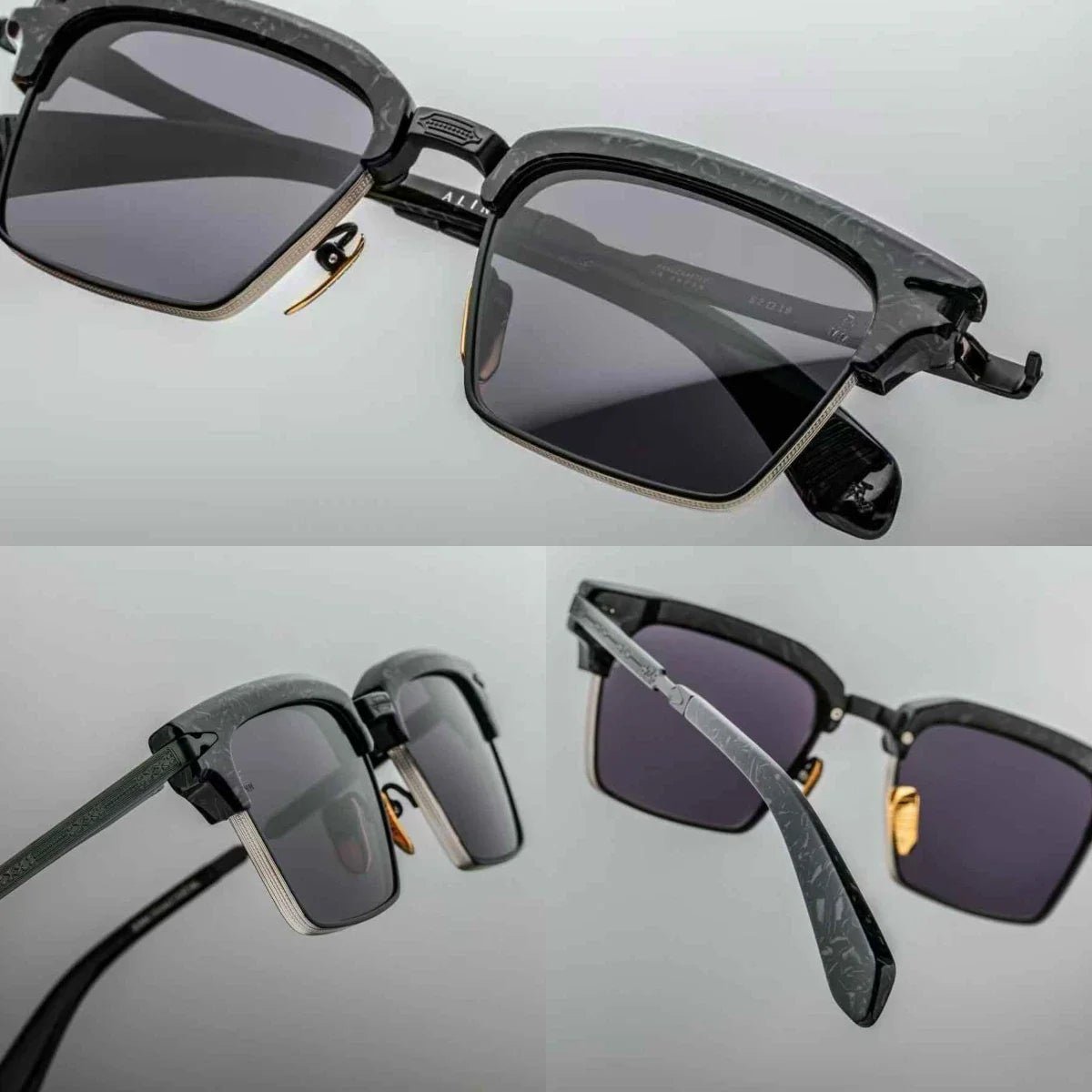 jacques marie mage ALIN vintage half rim sunglasses alloy acetate retro style