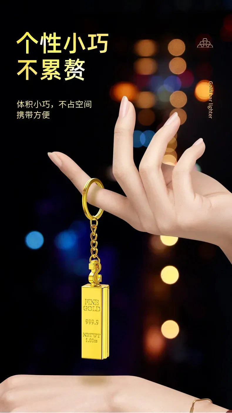 Goldbarren-Feuerzeug – Winddicht & Stylisch