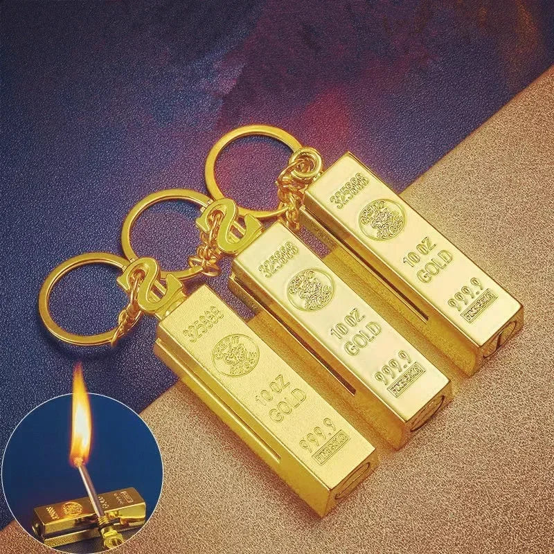 Goldbarren-Feuerzeug – Winddicht & Stylisch