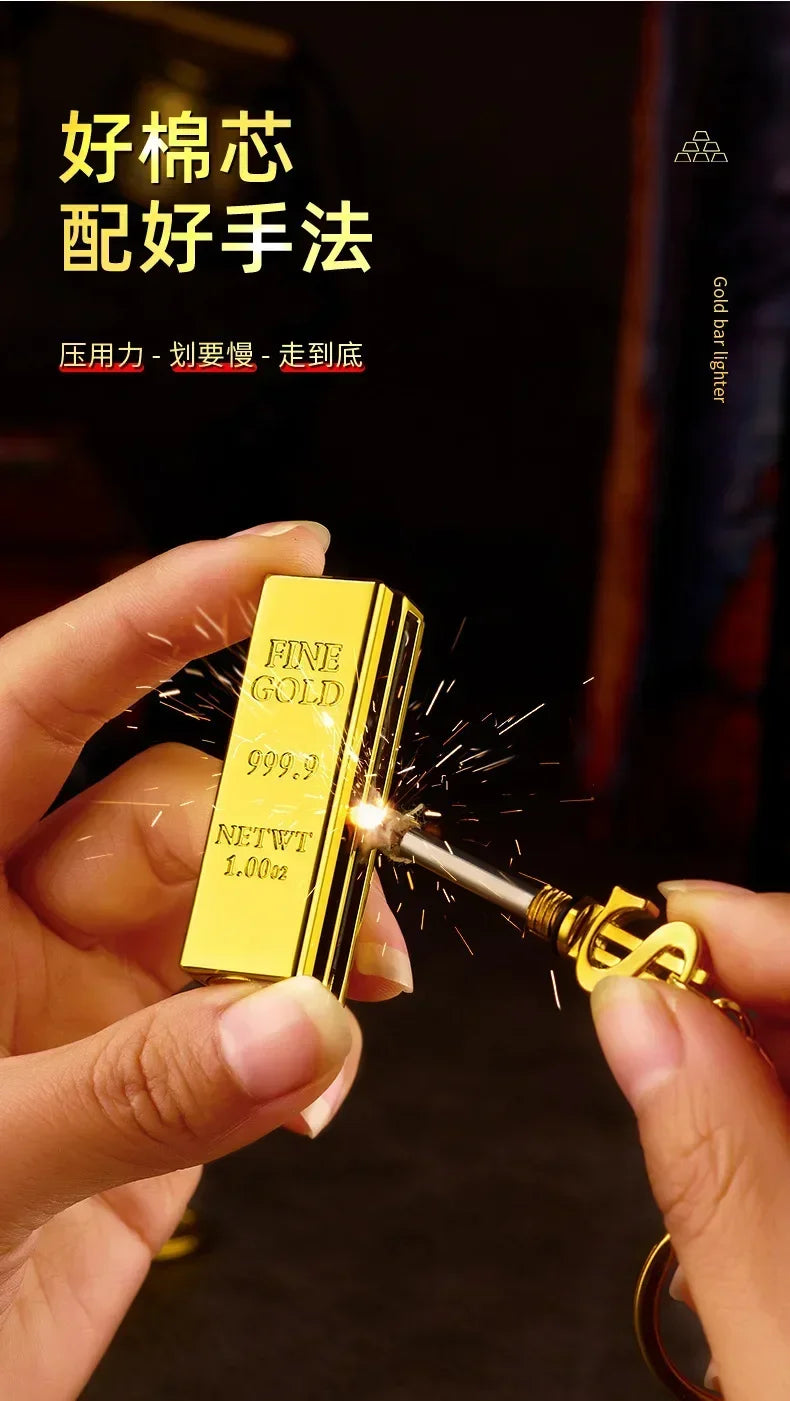 Goldbarren-Feuerzeug – Winddicht & Stylisch