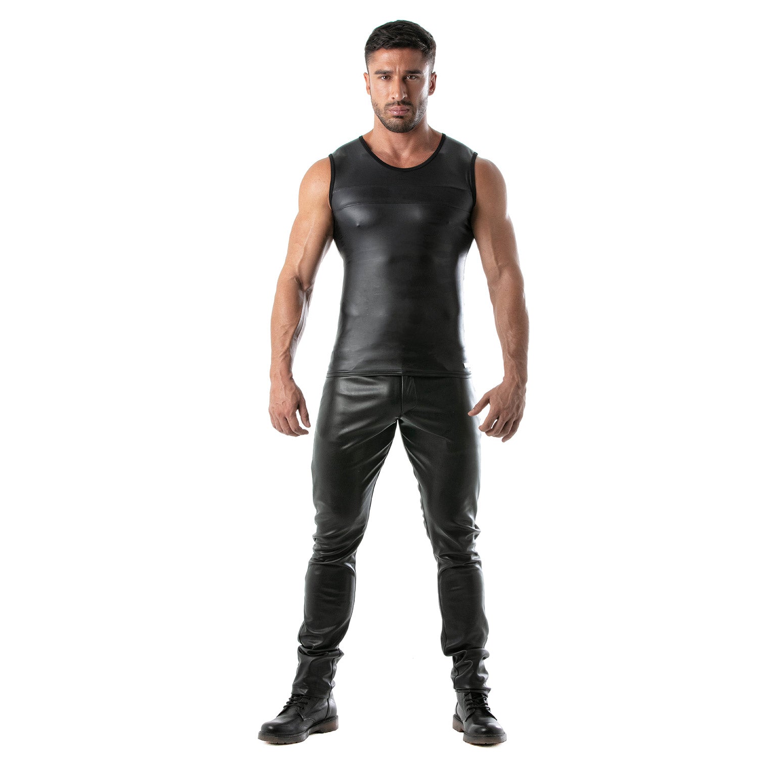 Fetish Leather Tank Top