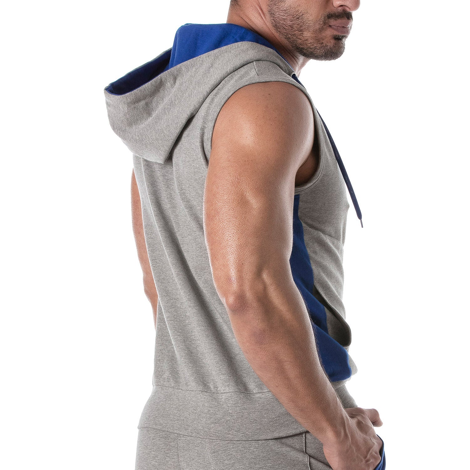 Ärmelloser Hoodie mit Reißverschluss – Grau - TOF Paris - Shop Deutschland Noodosz