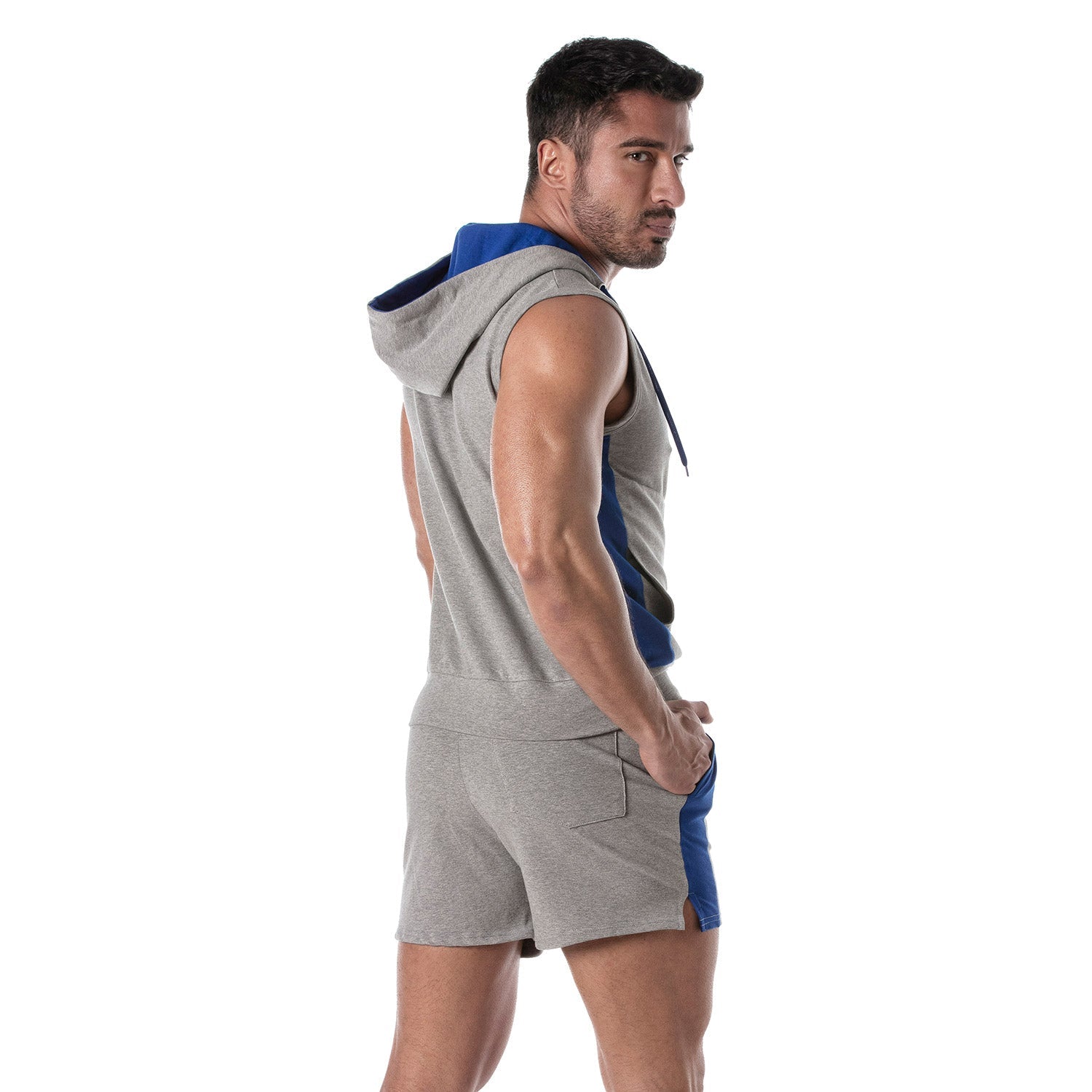 Ärmelloser Hoodie mit Reißverschluss – Grau - TOF Paris - Shop Deutschland Noodosz
