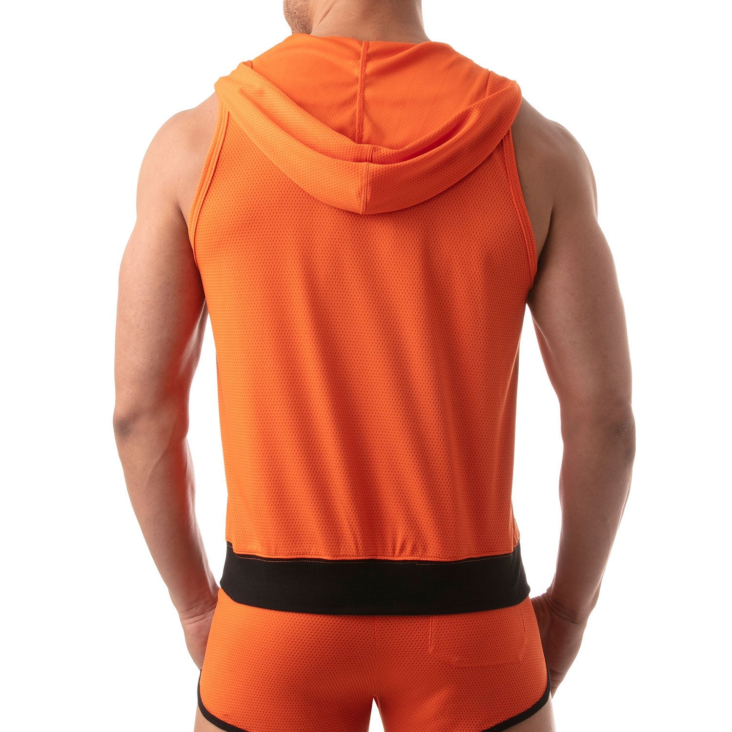 Ärmelloser Mesh - Hoodie - Orange - TOF Paris - Shop Deutschland Noodosz
