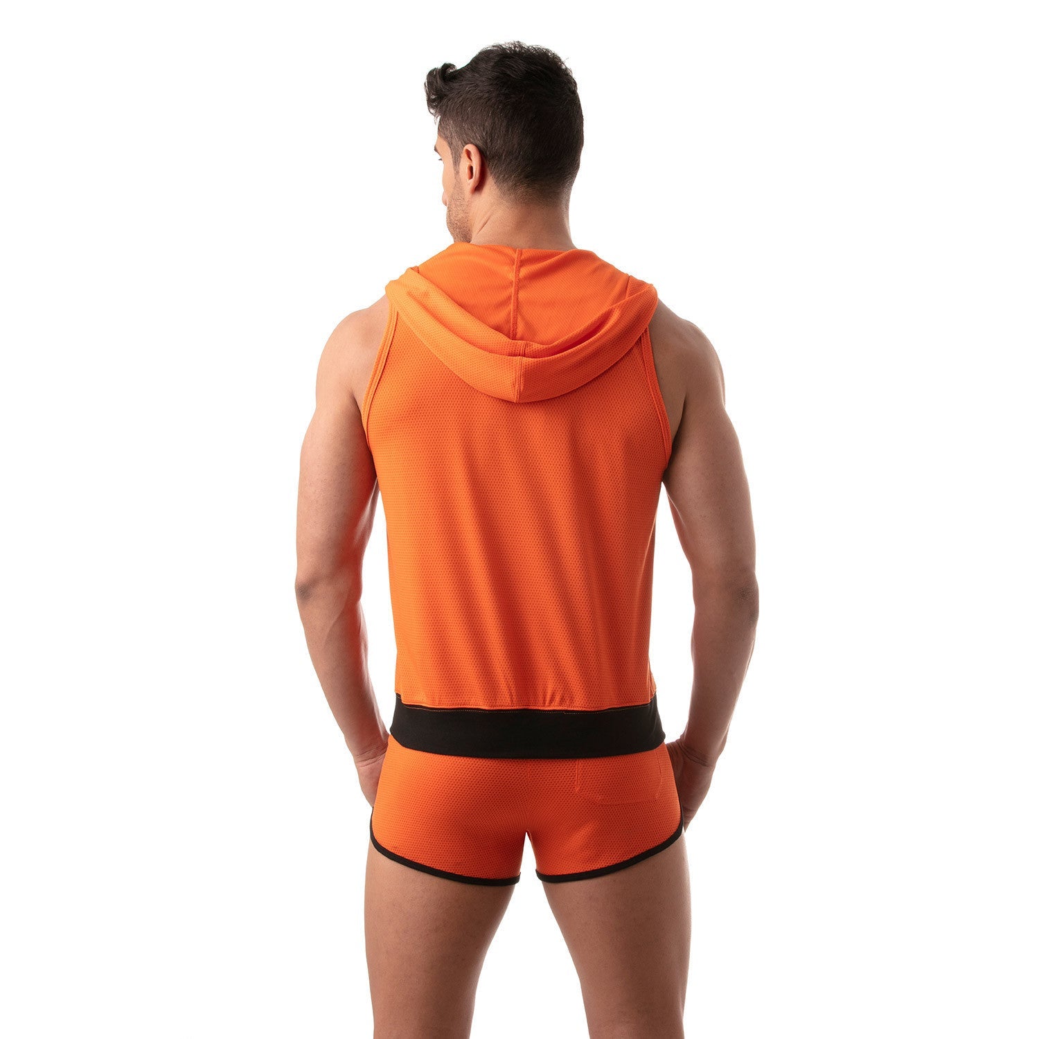 Ärmelloser Mesh - Hoodie - Orange - TOF Paris - Shop Deutschland Noodosz