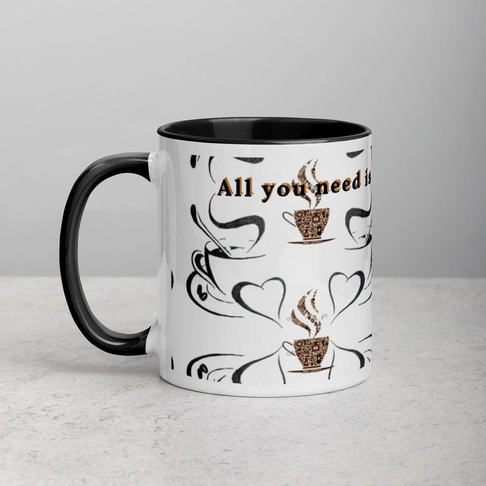 All you need is Love and Coffee - Tasse mit farbiger Innenseite - NiZED - Shop Deutschland Noodosz