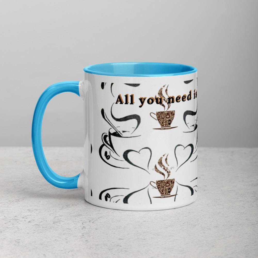 All you need is Love and Coffee - Tasse mit farbiger Innenseite - NiZED - Shop Deutschland Noodosz