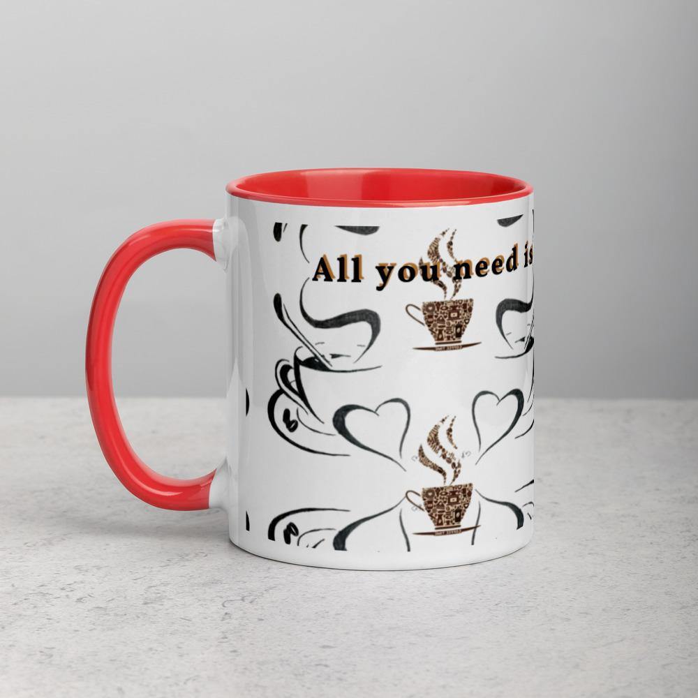 All you need is Love and Coffee - Tasse mit farbiger Innenseite - NiZED - Shop Deutschland Noodosz