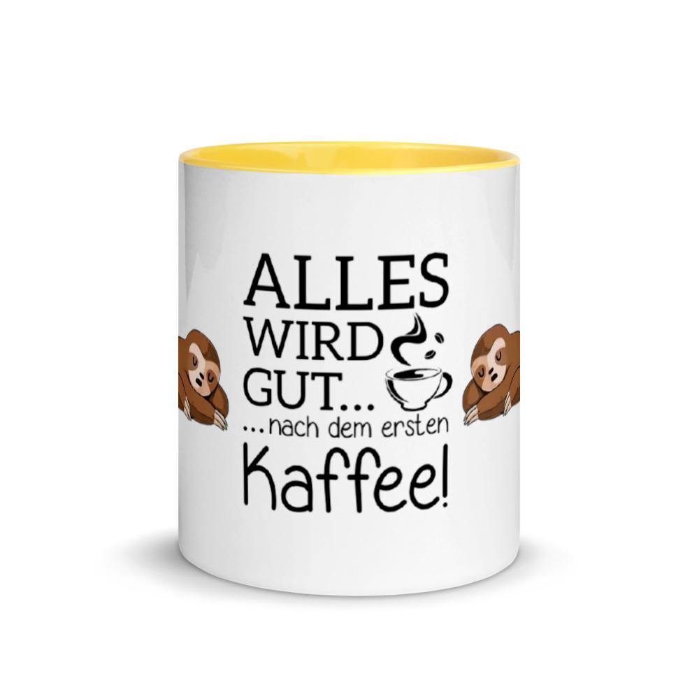 Alles wird gut nach dem ersten Kaffee - Tasse mit farbiger Innenseite - NiZED - Shop Deutschland Noodosz