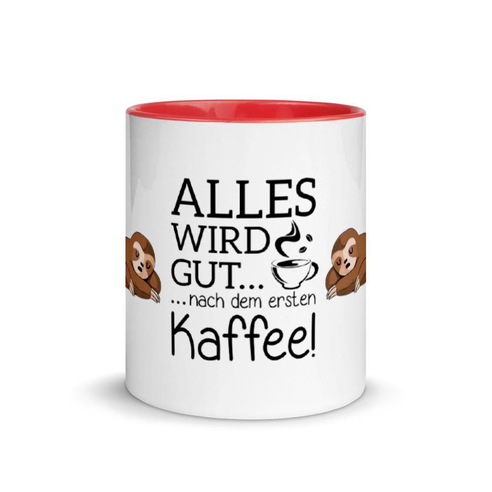 Alles wird gut nach dem ersten Kaffee - Tasse mit farbiger Innenseite - NiZED - Shop Deutschland Noodosz