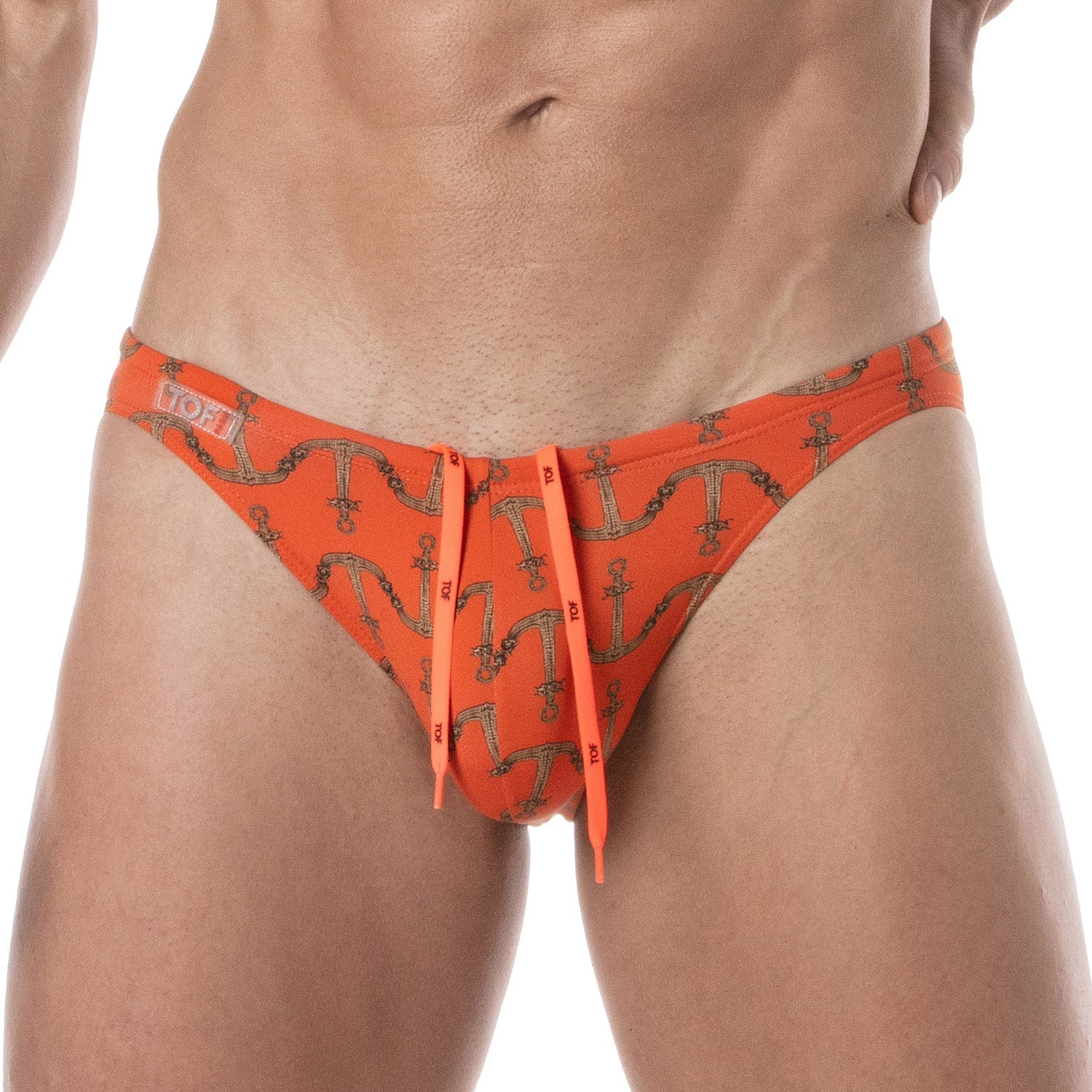 Bedruckte Badehose, Badeslip – Orange - TOF Paris - Shop Deutschland Noodosz