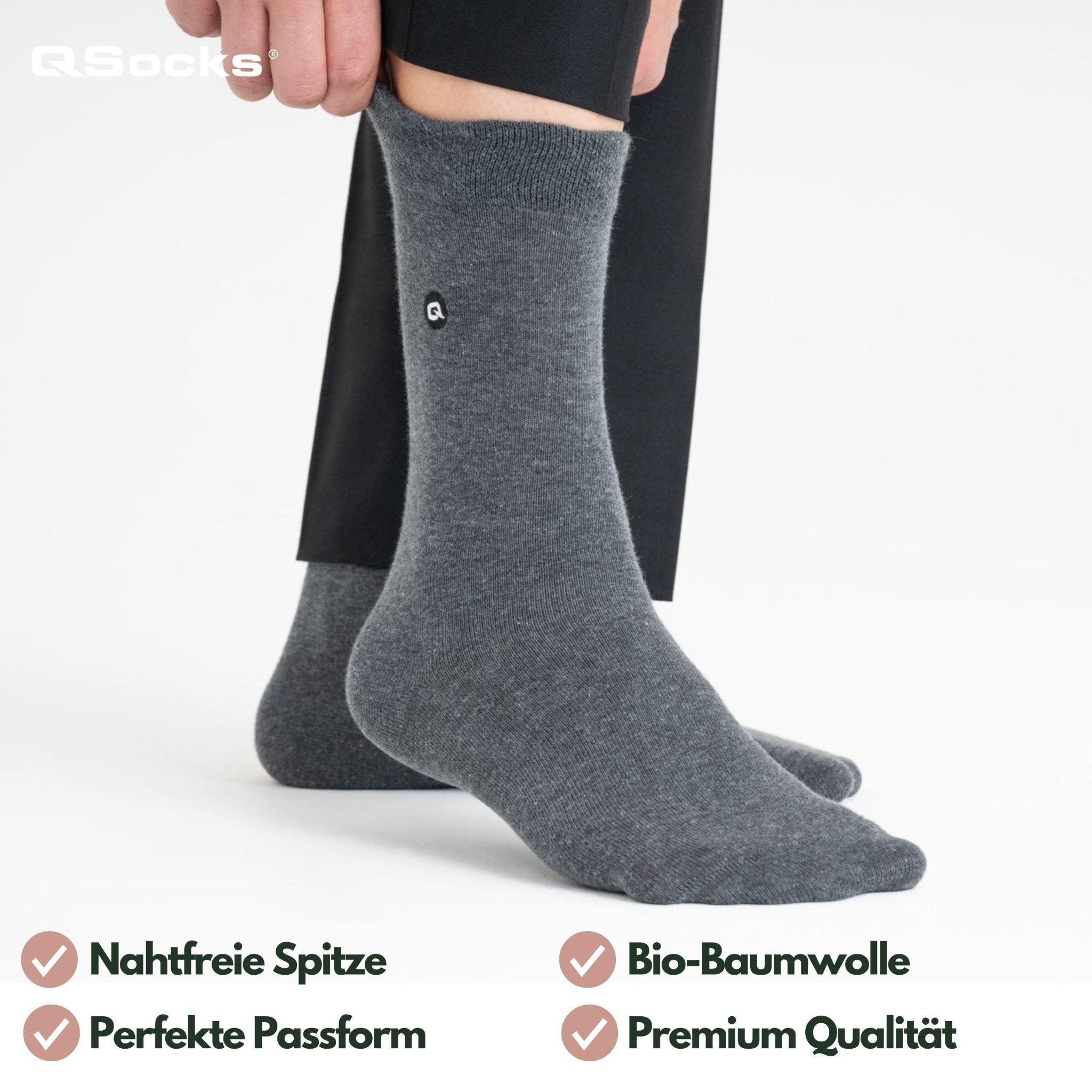 Business Anzug Socken aus Bio - Baumwolle 4X Paar - QOLONIA - Shop Deutschland Noodosz