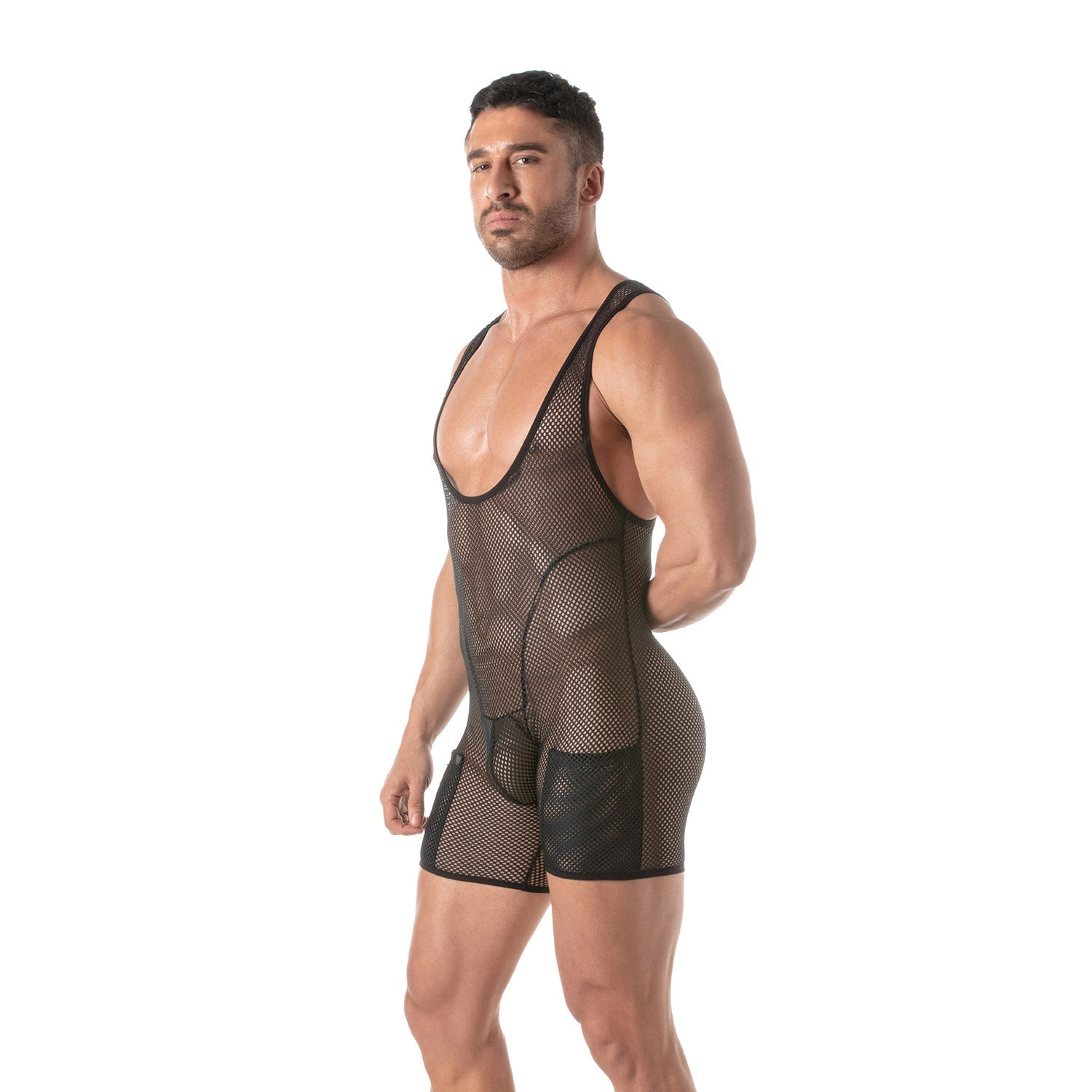 Circuit Wrestling - Body aus transparentem Mesh – Schwarz - TOF Paris - Shop Deutschland Noodosz