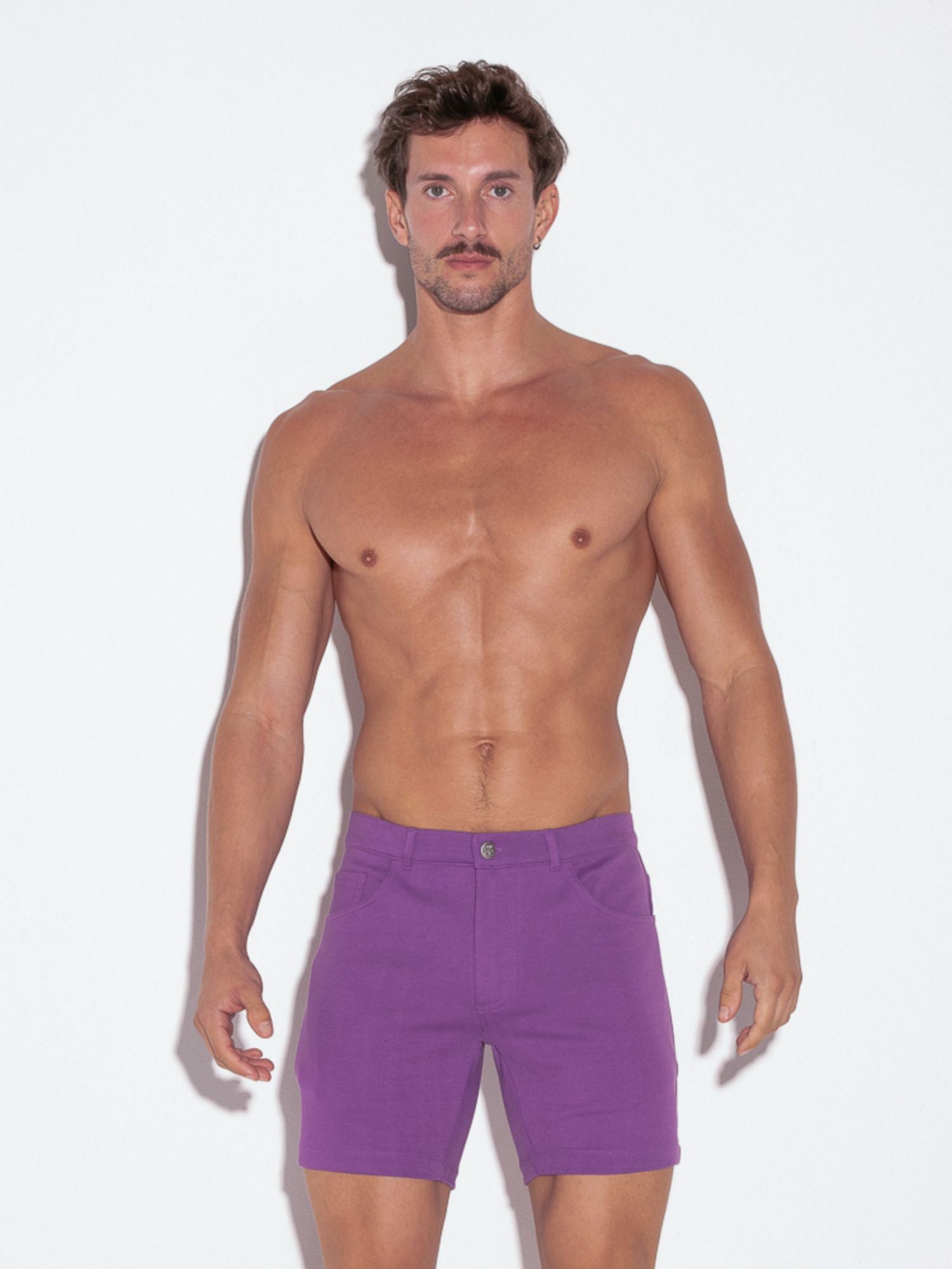 Code 22 - 5 POCKET STRETCH 9712S Chino Shorts, Grape - kurze Hose - noodosz