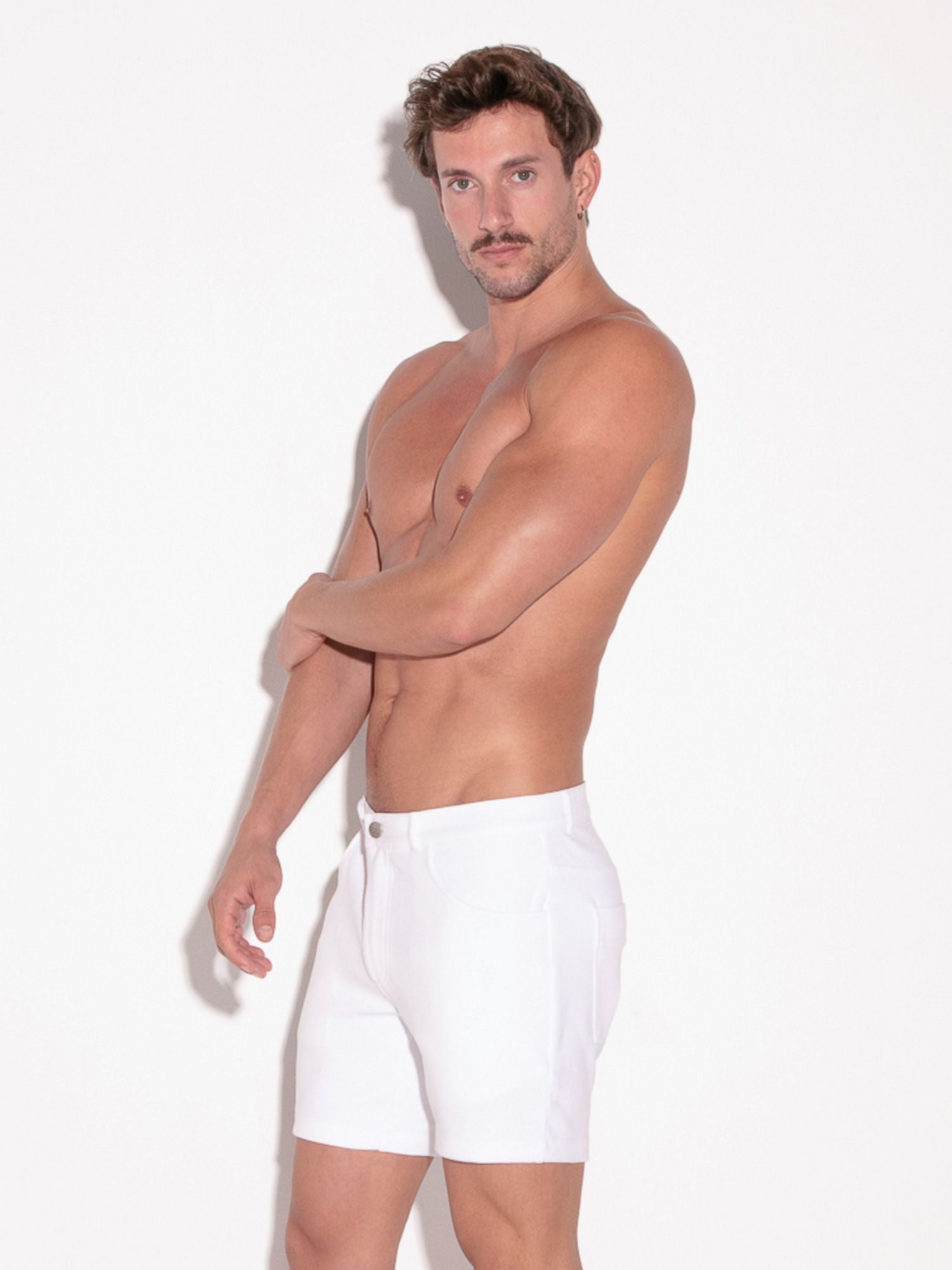 Code 22 - 5 POCKET STRETCH 9712S Chino Shorts Weiss - kurze Hose - Code 22 - Shop Deutschland Noodosz
