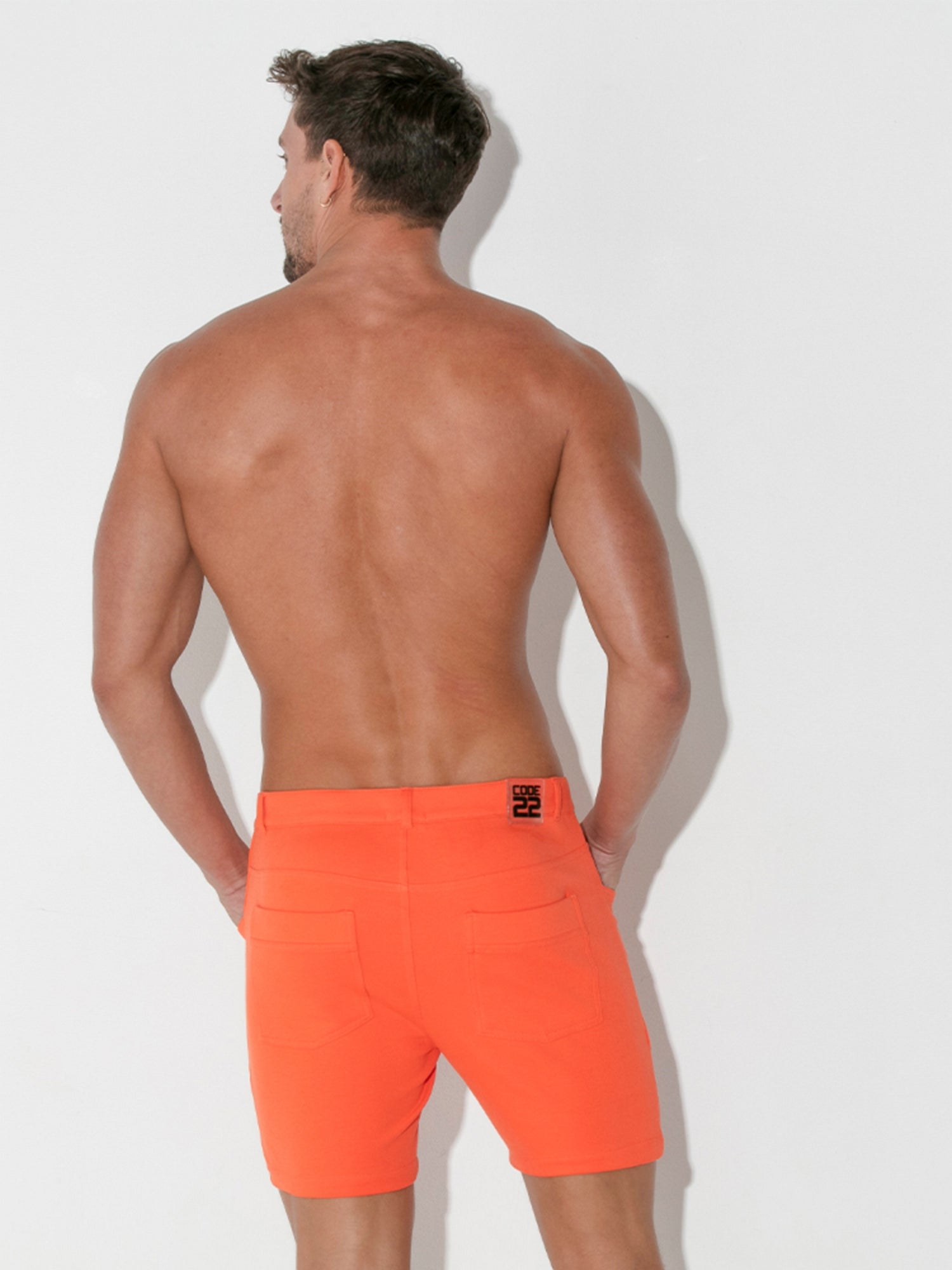 Code 22 - 5 POCKET STRETCH Chino Shorts Orange 9712 - noodosz