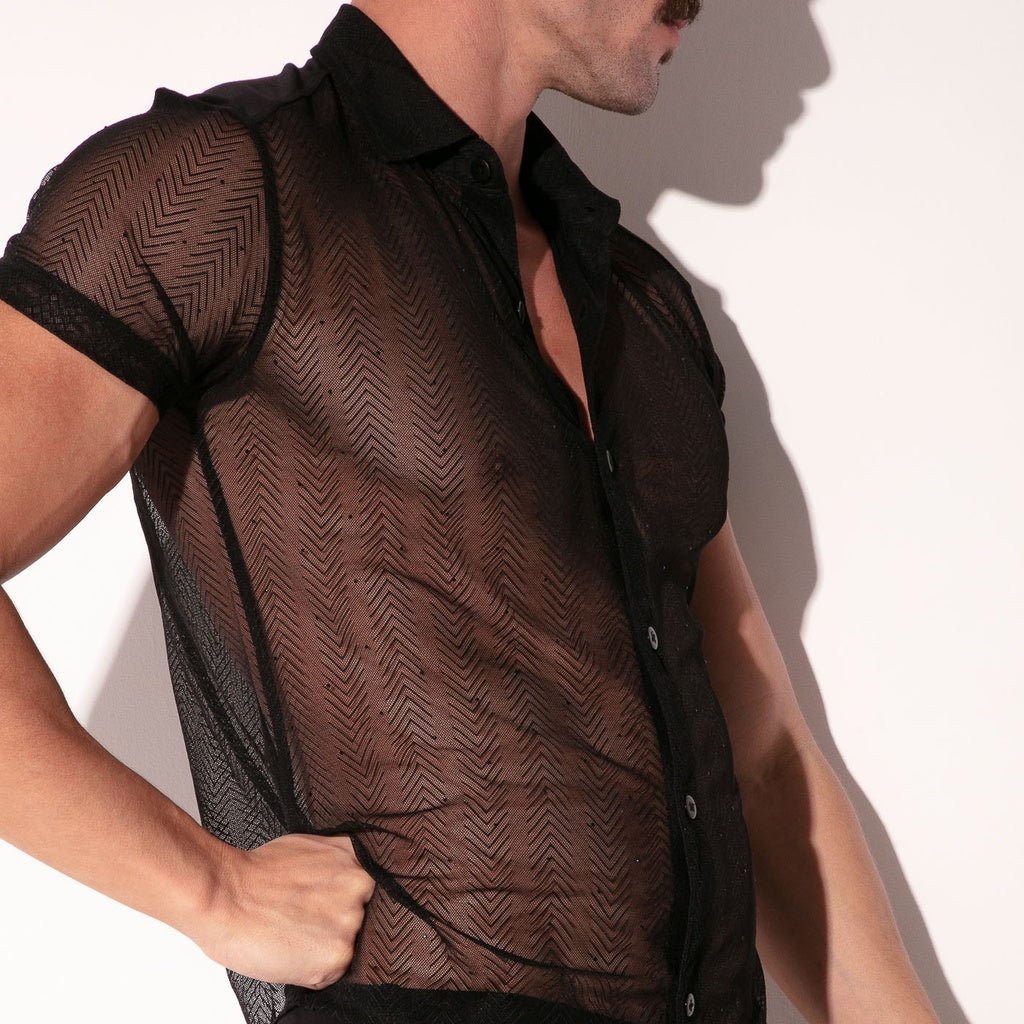 CODE 22 9824 ROCK Shirt, transparentes Nadelstreifen Hemd - noodosz - Code 22 - 