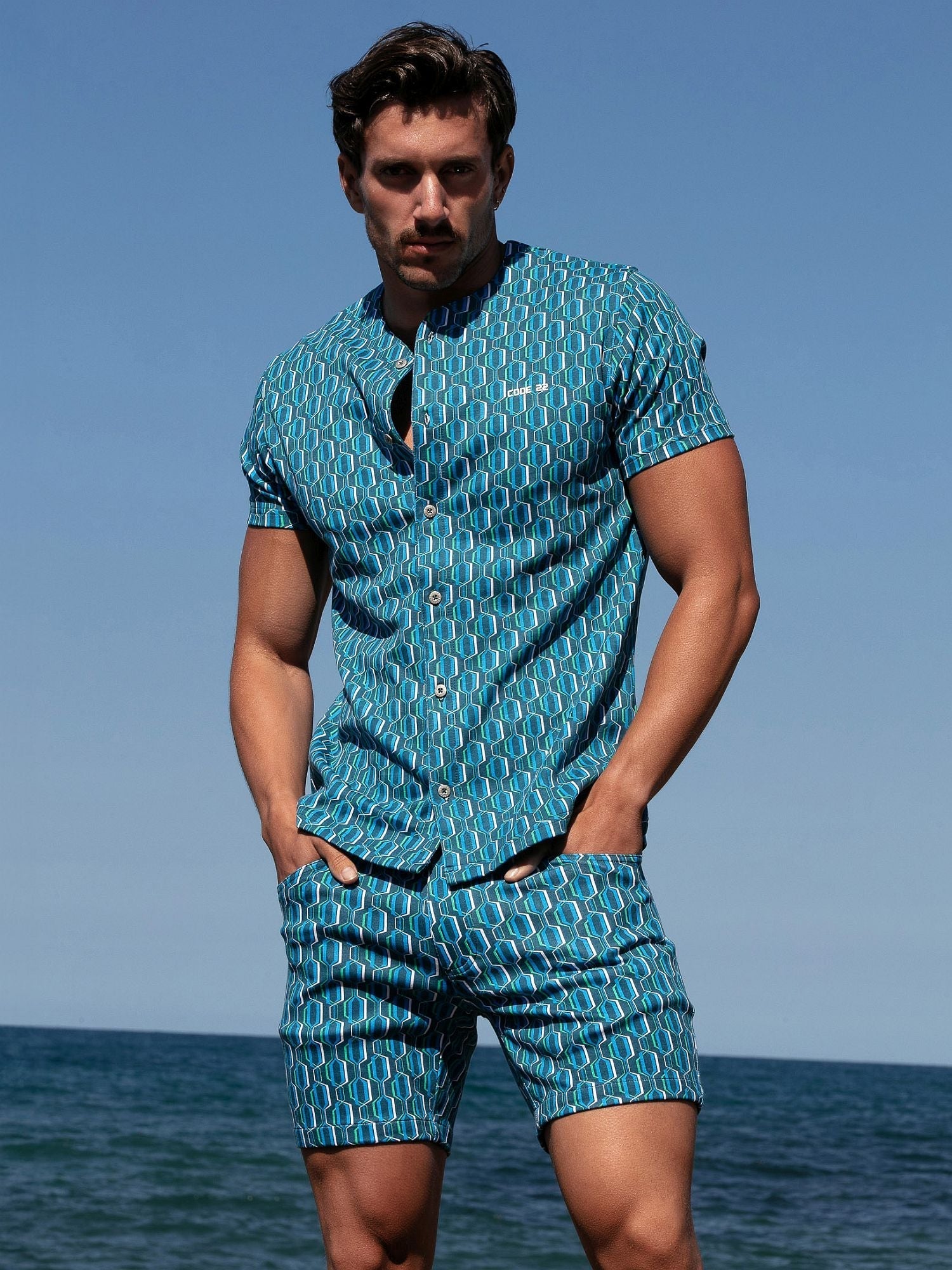 CODE 22 Baseball Shirt 9726, Freizeithemd bedruckt - Code 22 - Shop Deutschland Noodosz