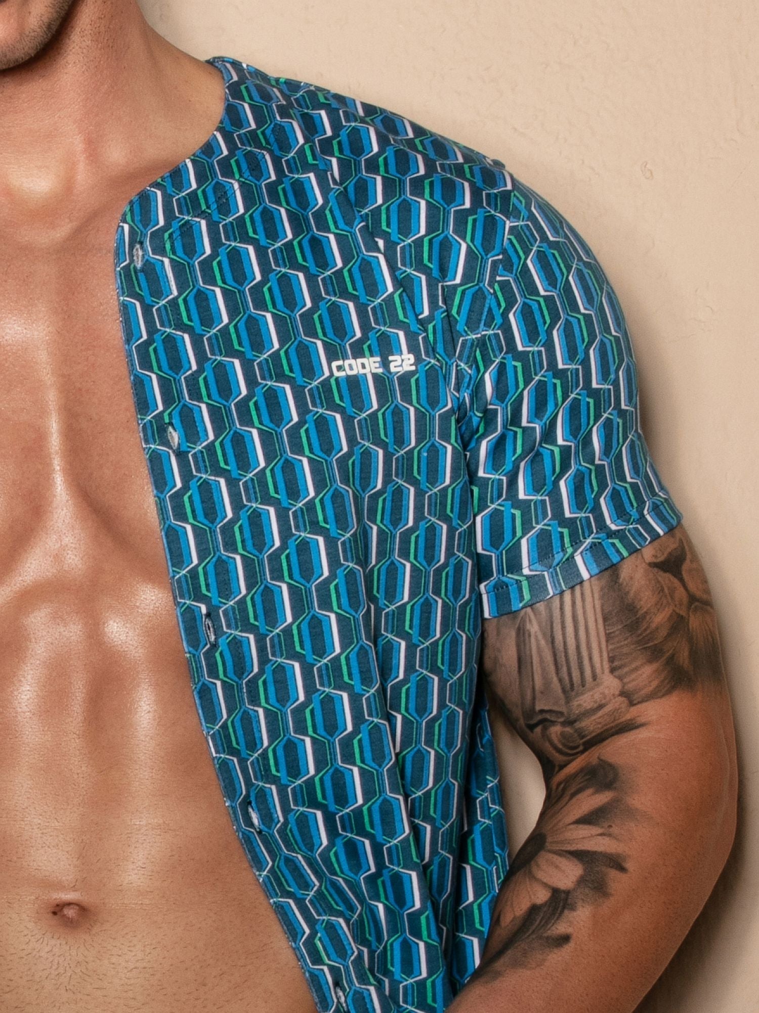 CODE 22 Baseball Shirt 9726, Freizeithemd bedruckt - Code 22 - Shop Deutschland Noodosz
