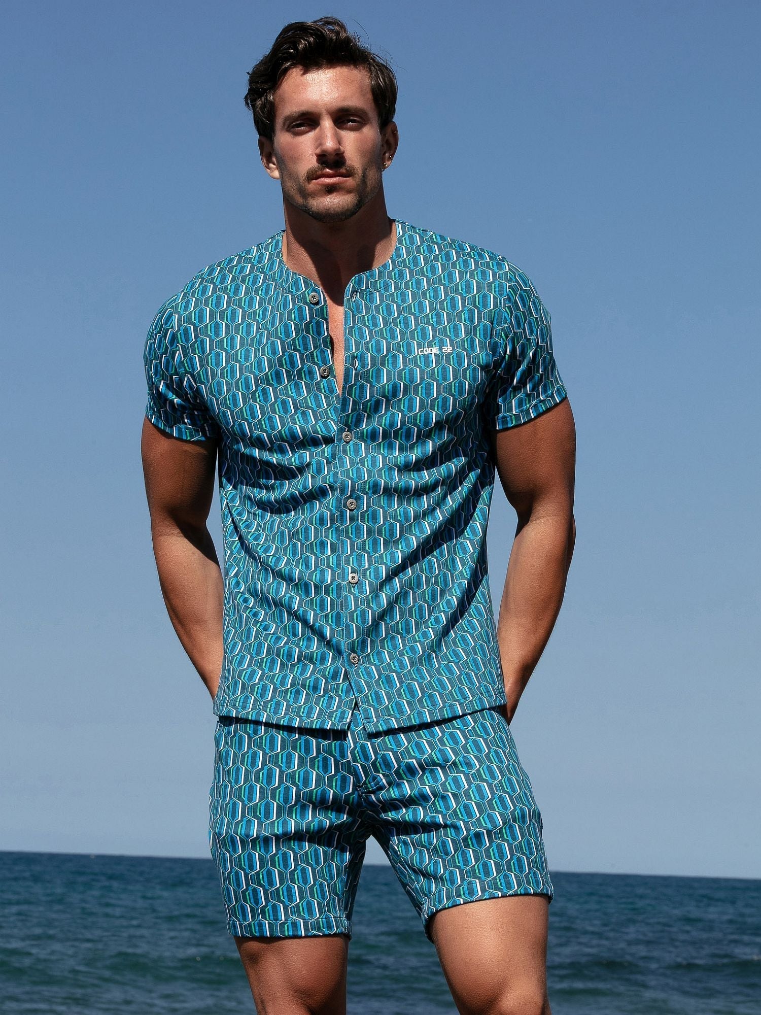 CODE 22 Baseball Shirt 9726, Freizeithemd bedruckt - Code 22 - Shop Deutschland Noodosz