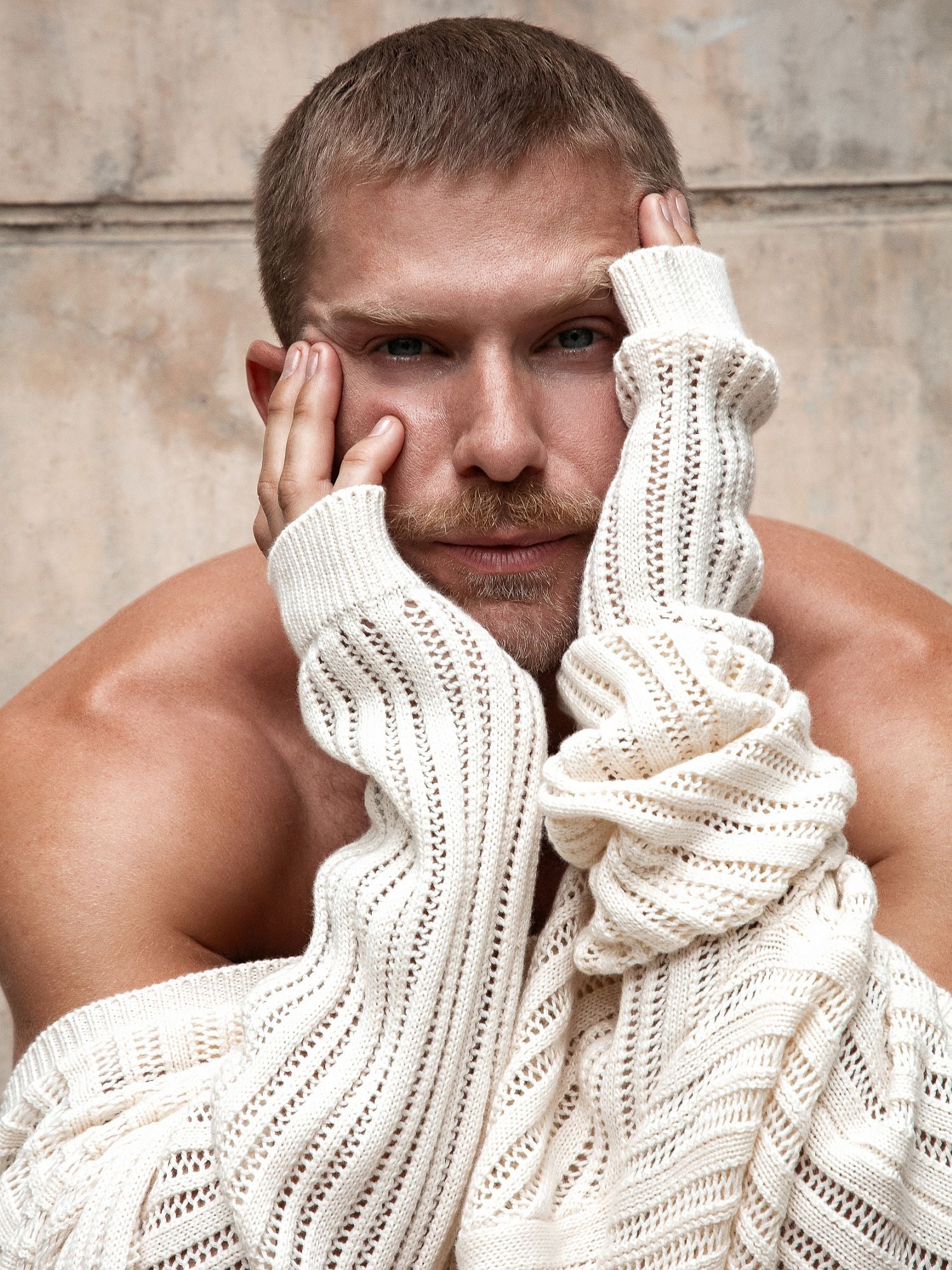 CODE 22 KNITTED HENLEY - 7005 Strick Langarm T-Shirt White - Code 22 - Shop Deutschland Noodosz