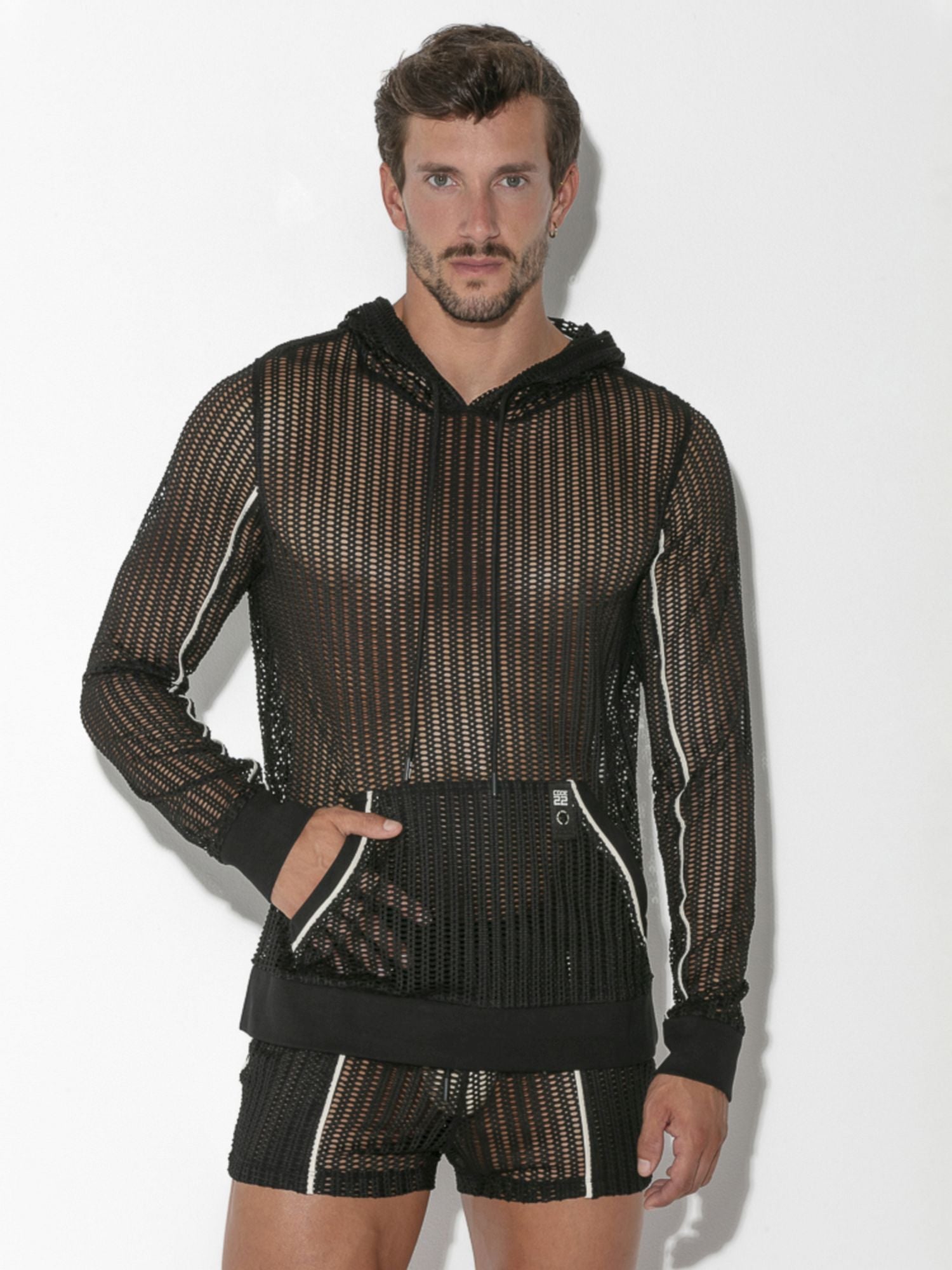 CODE 22 Openwork Jacquard Hoody 9626 - noodosz CODE 22  Openwork Jacquard Hoody 9626 Code 22 Kleidung & Accessoires:Herren:Herrenmode:Jacken, Mäntel & Westen nudosz.myshopify.com