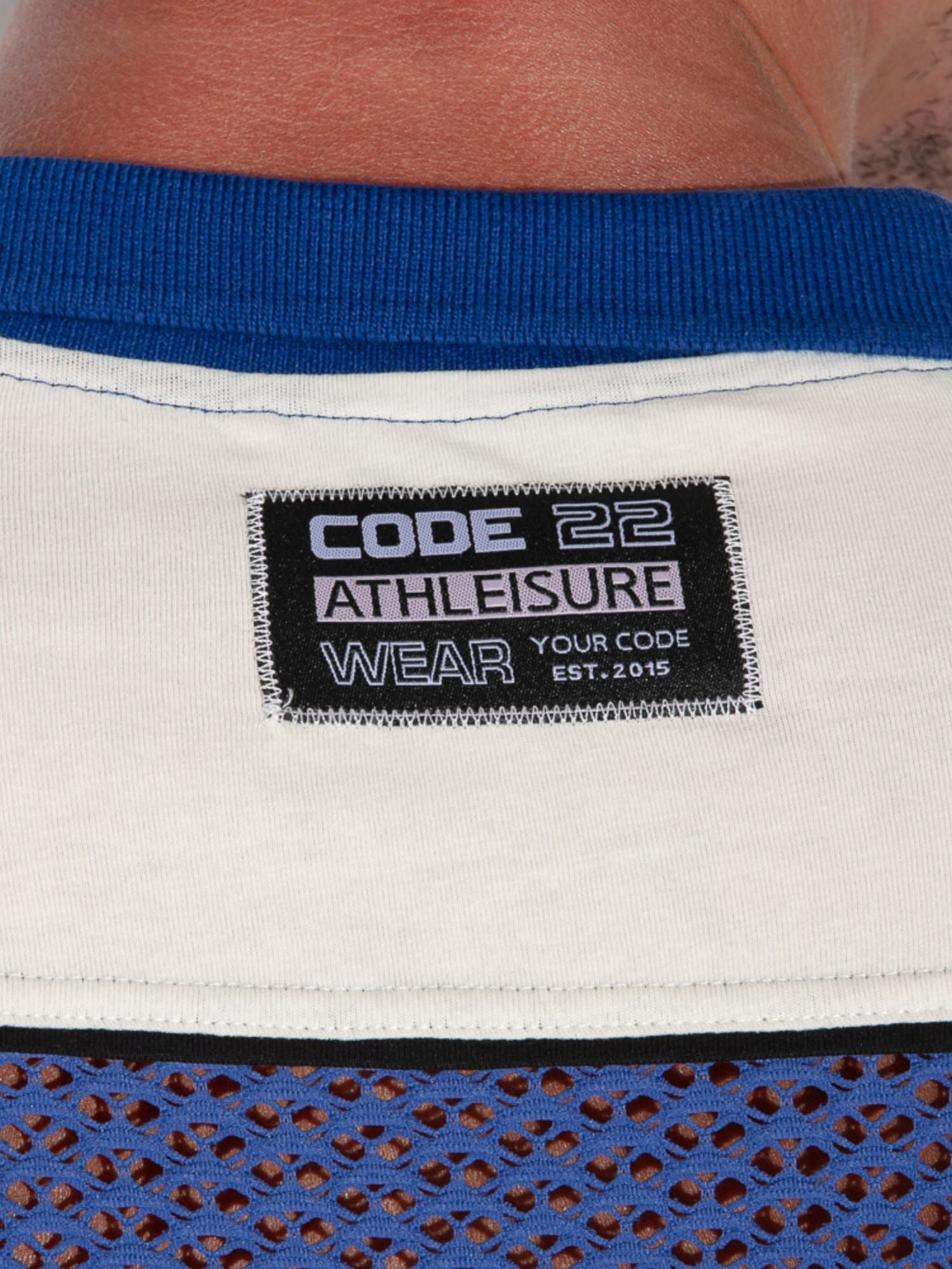 CODE 22 Openwork Jacquard Polo - 9735 Fishnet Polohemd Steel Blue - Code 22 - Shop Deutschland Noodosz