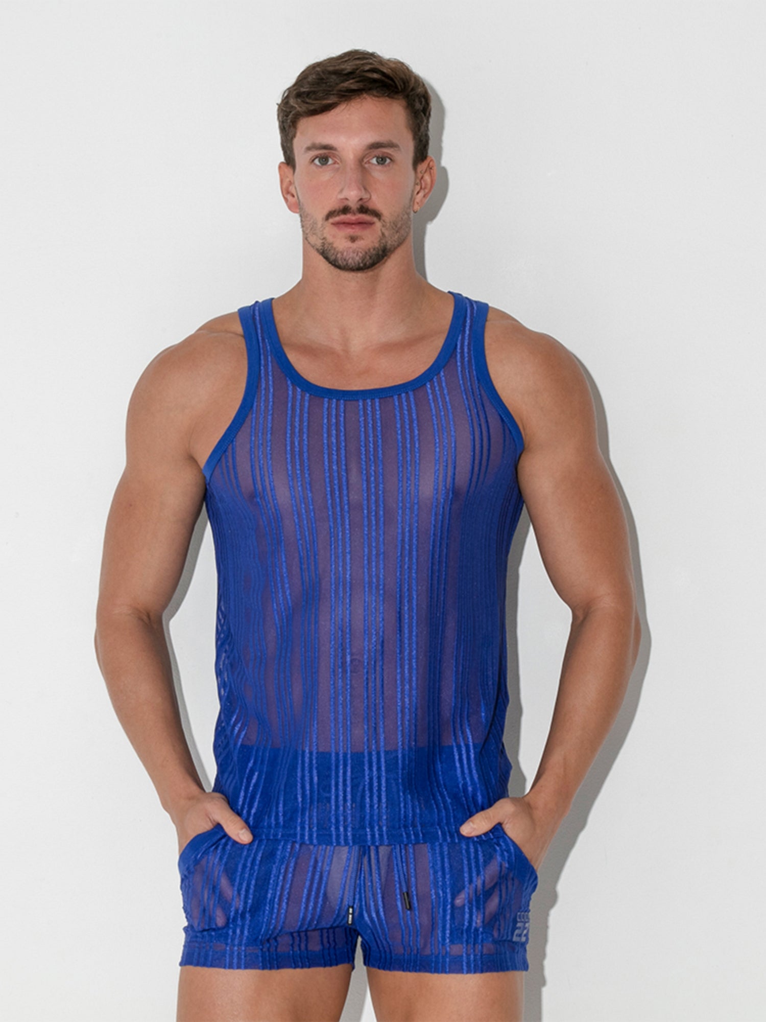 CODE 22 STRIPED MESH Tank Top - 9623 - noodosz