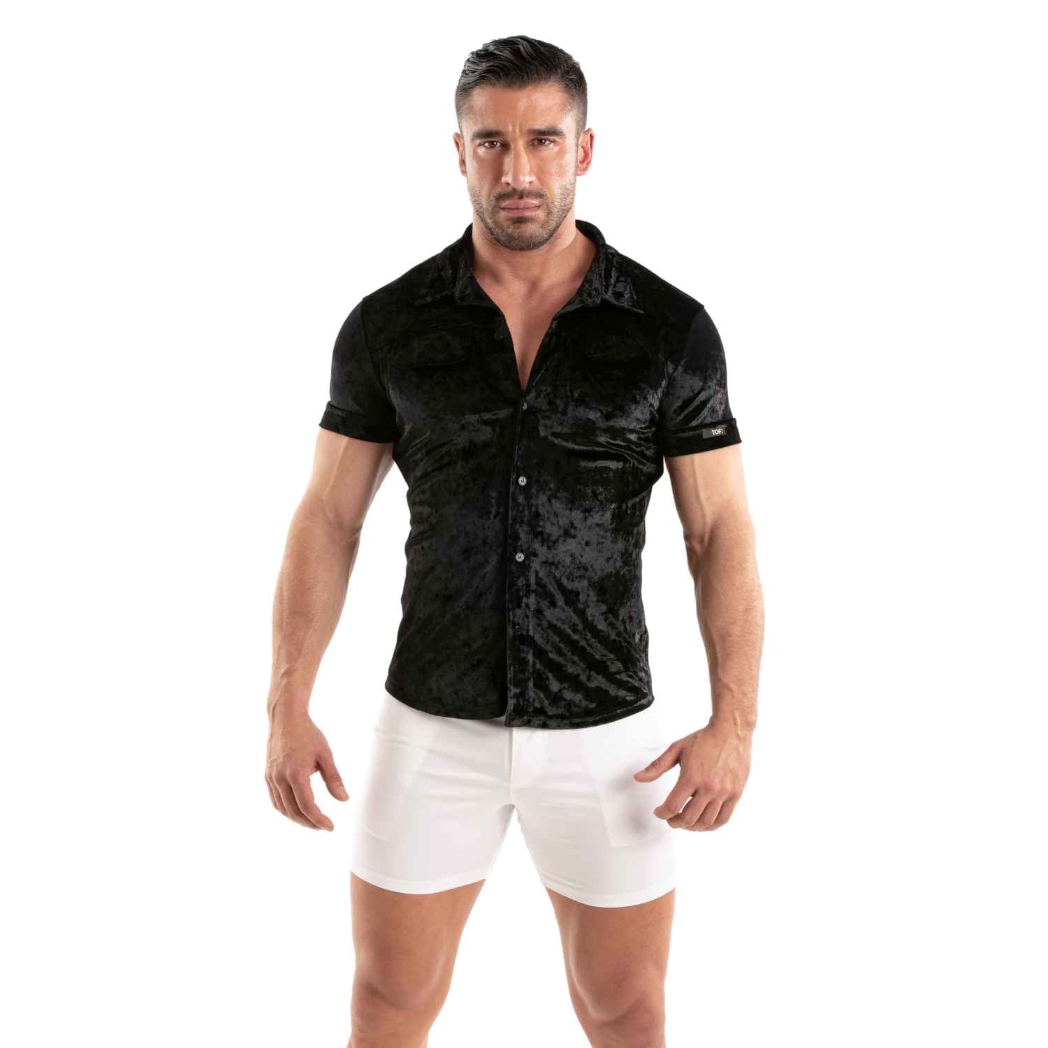Crushed Velvet Shirt Black - TOF Paris - Shop Deutschland Noodosz