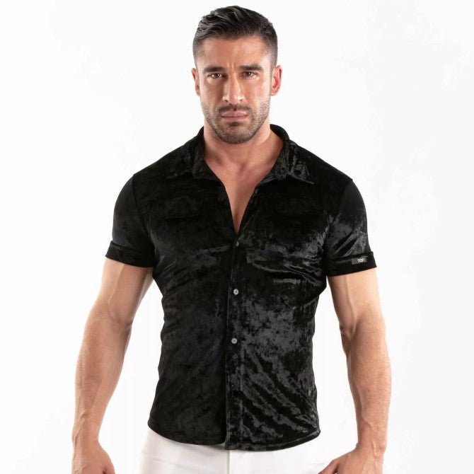 Crushed Velvet Shirt Black - TOF Paris - Shop Deutschland Noodosz