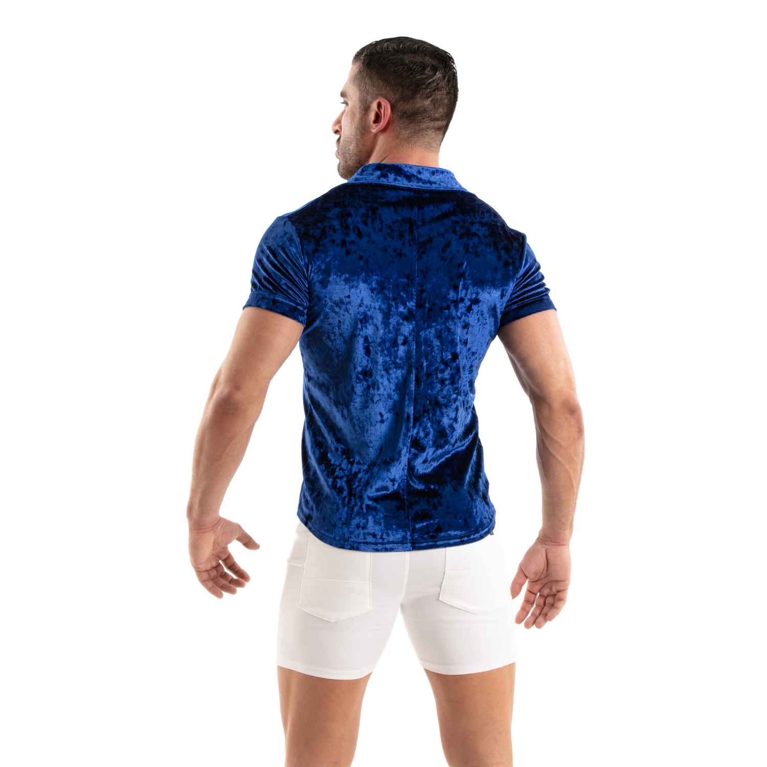 Crushed Velvet Shirt Blue - TOF Paris - Shop Deutschland Noodosz