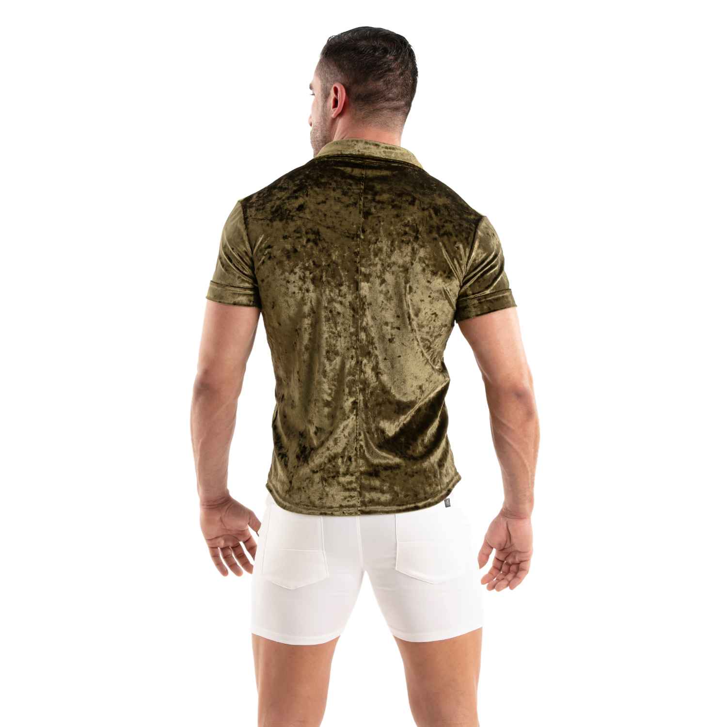 Crushed Velvet Shirt Khaki - TOF Paris - Shop Deutschland Noodosz
