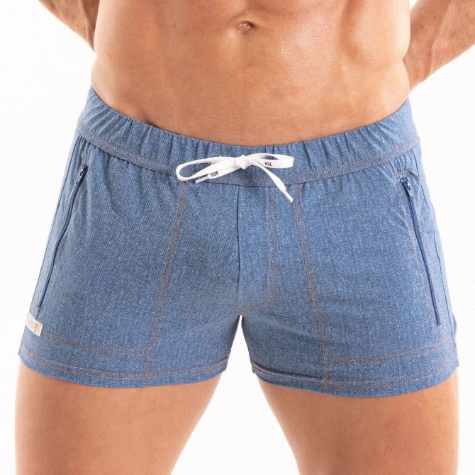 Denim Zipped Swim Short - noodosz - TOF Paris - 
