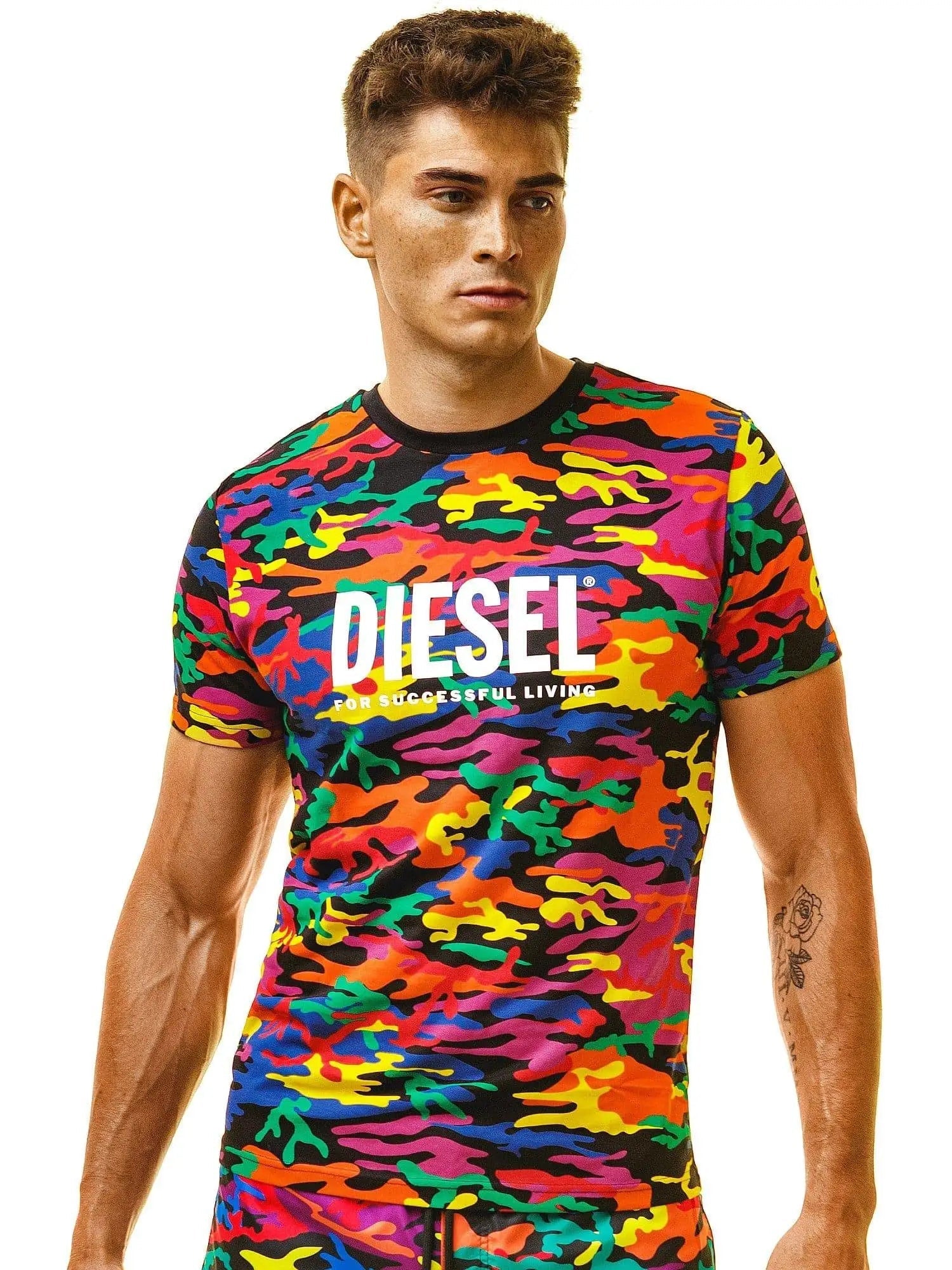 DIESEL BMOWT-DIEGOS T-Shirt - camouflage Clubwear Logo - noodosz