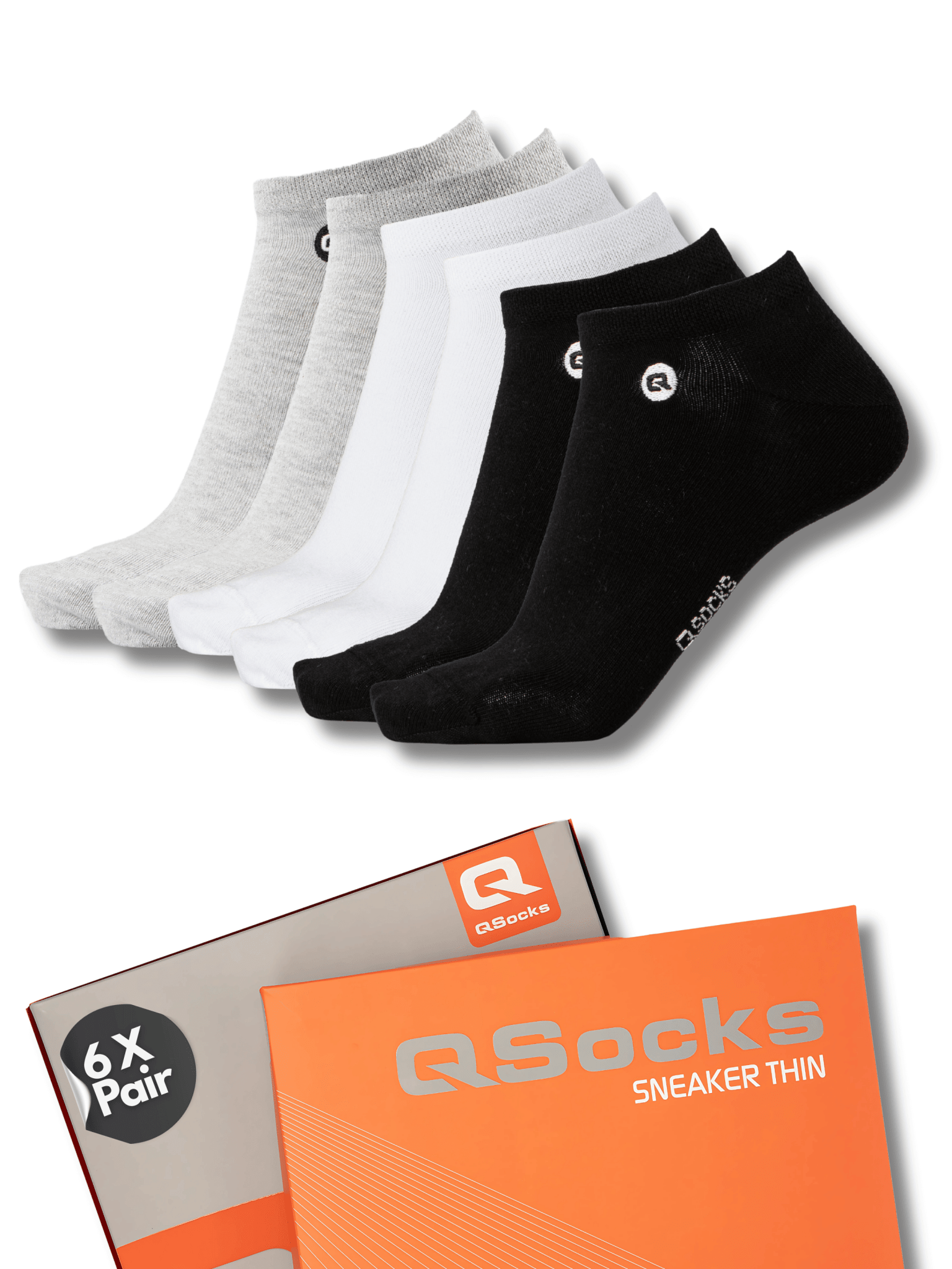 Dünne Sneaker Socken für Damen und Herren 6X Paar - QOLONIA - Shop Deutschland Noodosz