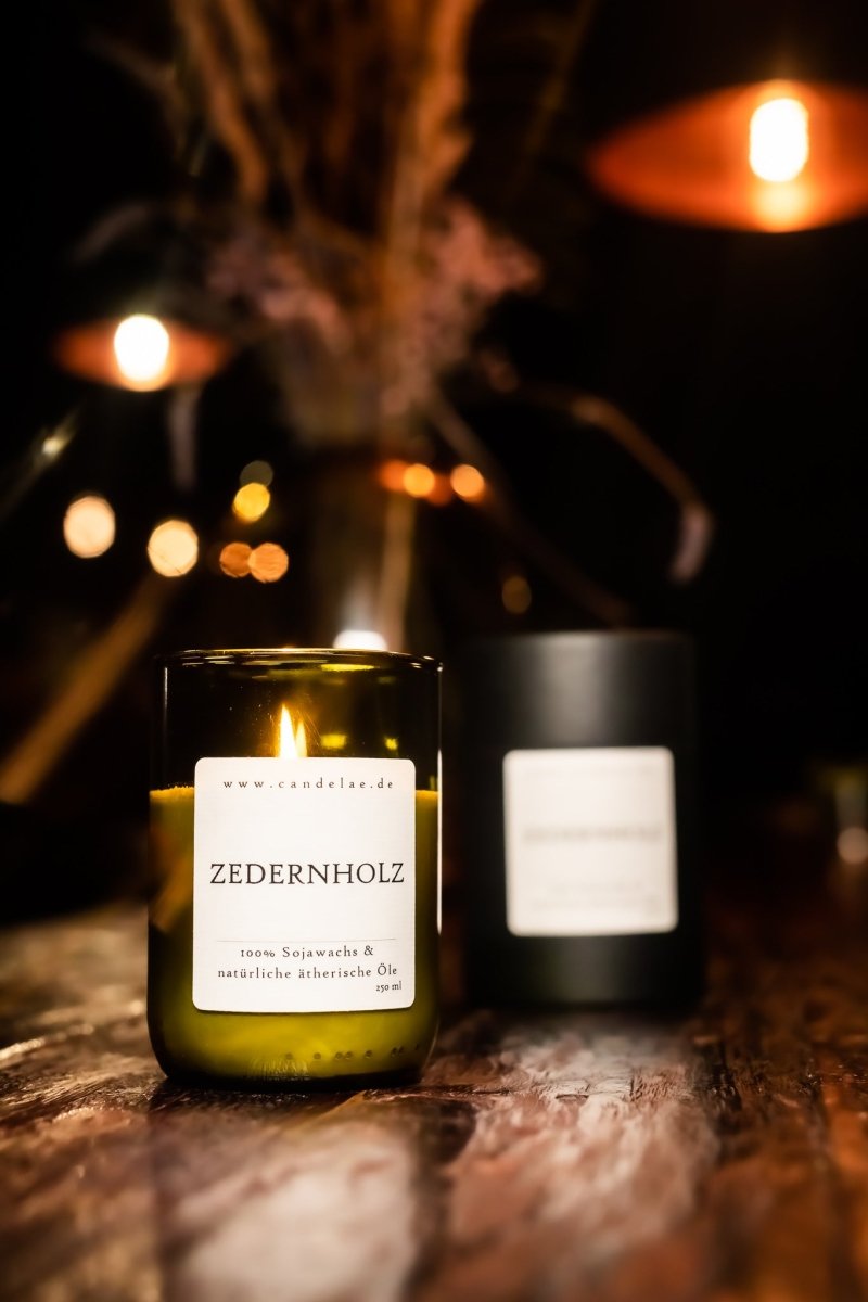 Zedernholz – Duftkerze aus Sojawachs mit beruhigendem, holzigem Aroma für entspannte Momente