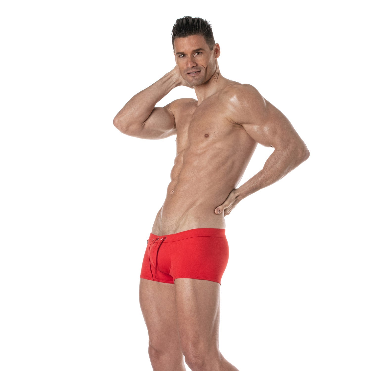 Einfarbige Badehose, Badeboxer – Rot - TOF Paris - Shop Deutschland Noodosz