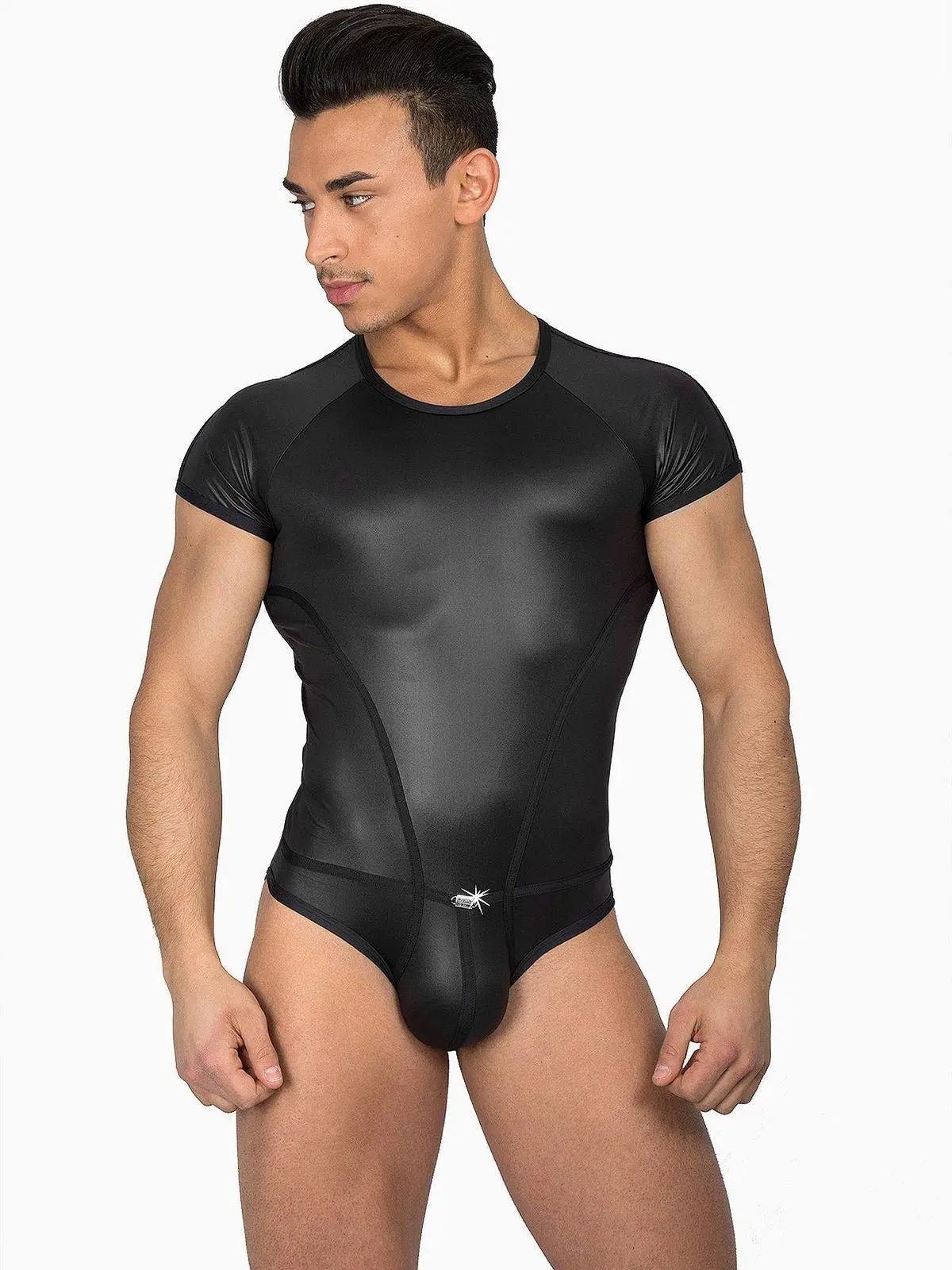 EROS VENEZIANI 7280 - Herren Leder Lack Fetish Body Singlet Tights Veganes Leder - noodosz