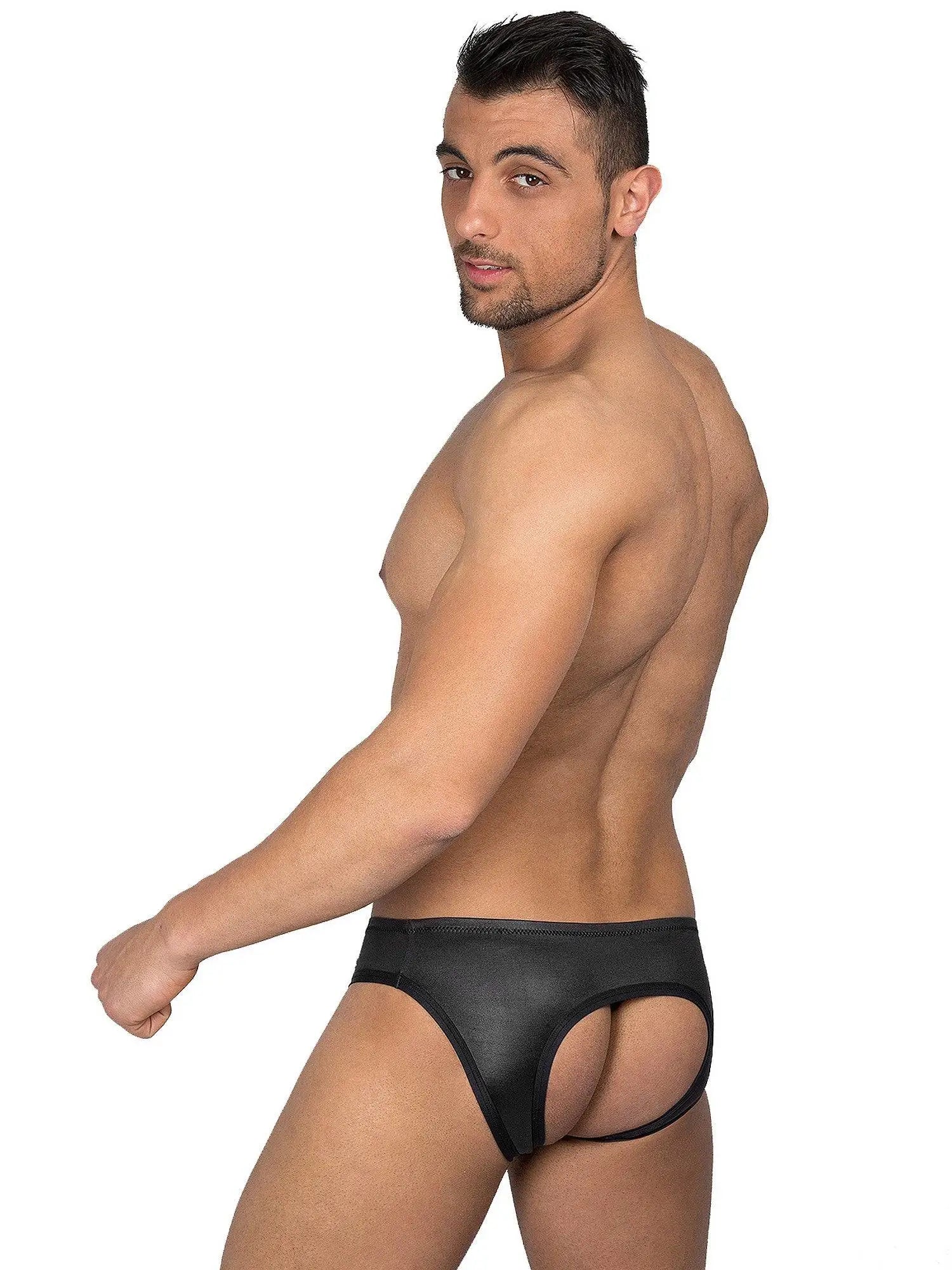 EROS VENEZIANI 7293 Lack Latex Gummi Jock Jockstrap OUVERT - noodosz