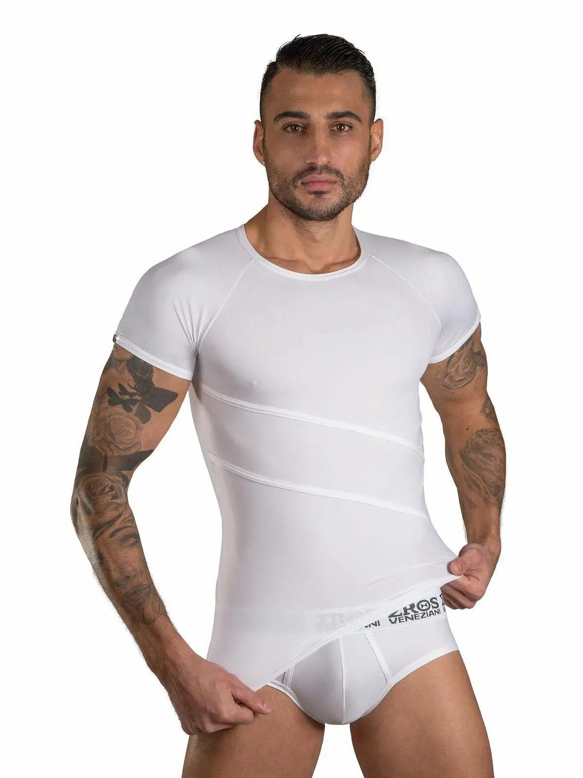 EROS VENEZIANI 7347 Herren Unterhemd - T-Shirt Kurzarm Shirt Party Gogo - noodosz